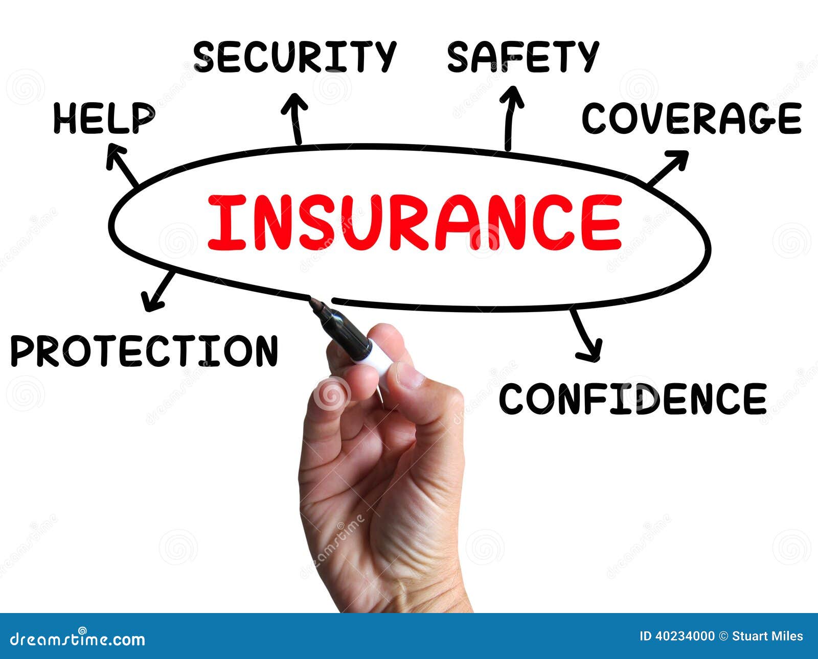 Insurance Diagram Shows Protection Coverage Stock Illustration Illustration of coverage