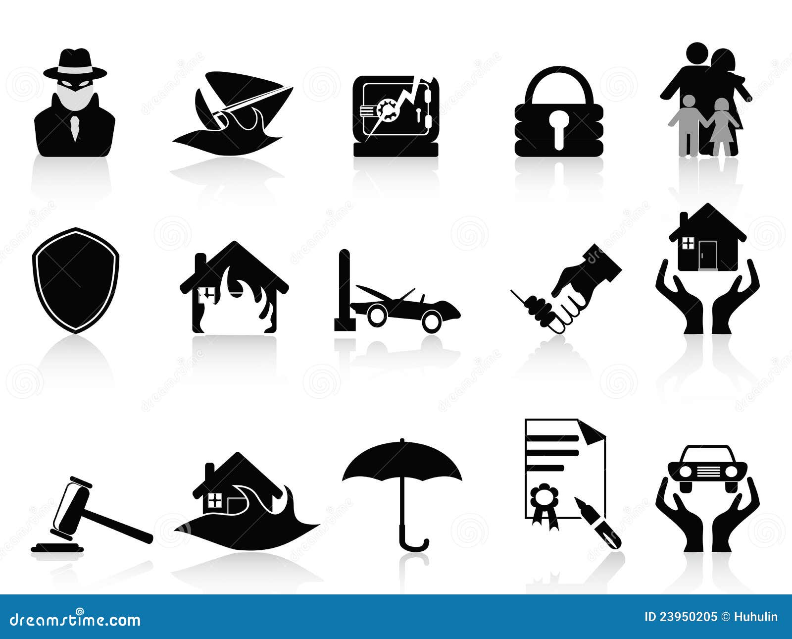 Insurance icons set stock vector. Illustration of deposit 23950205
