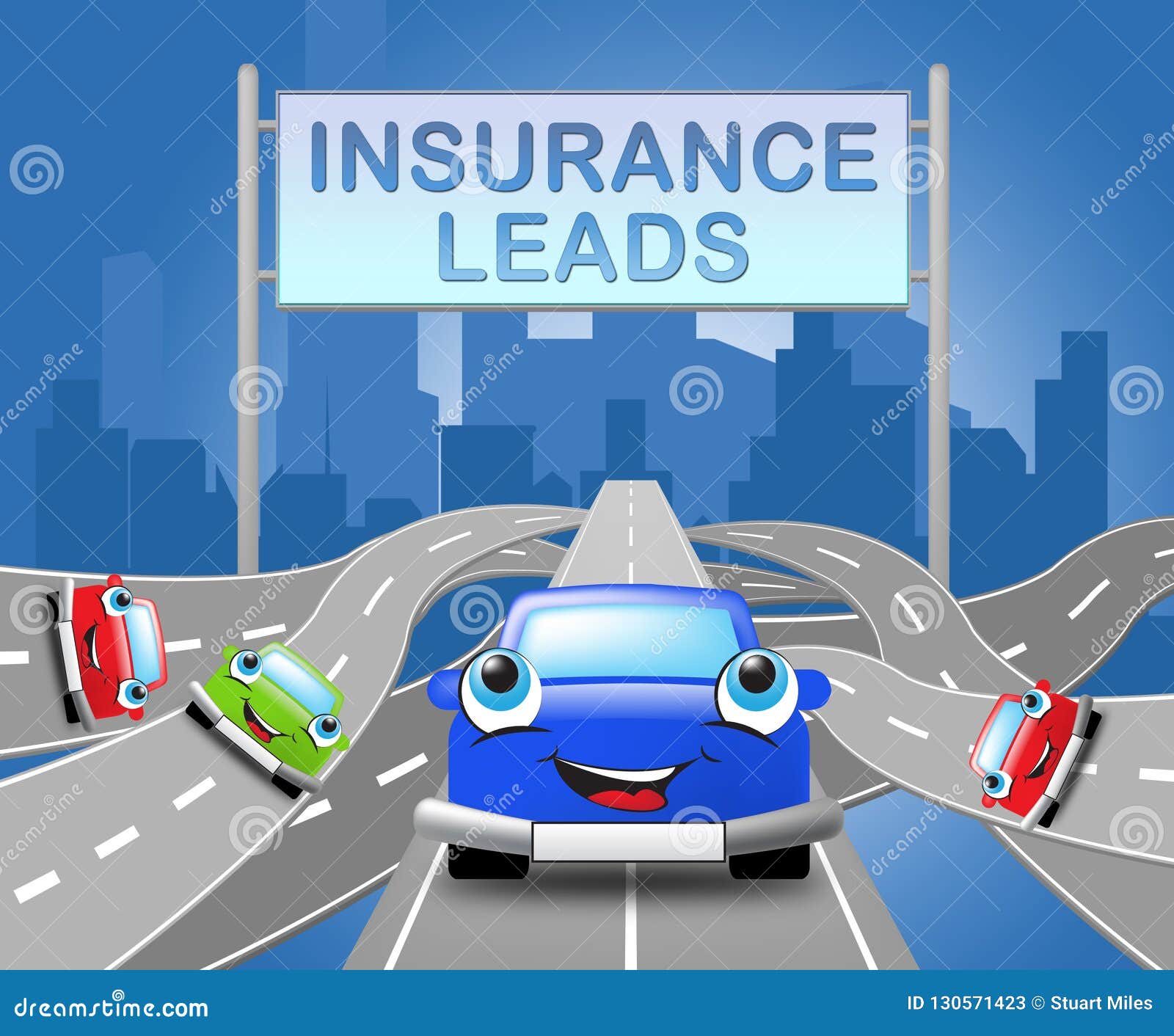 Insurance Leads Sign Shows Policy Prospects 3d Illustration Stock Illustration - Illustration of ...
