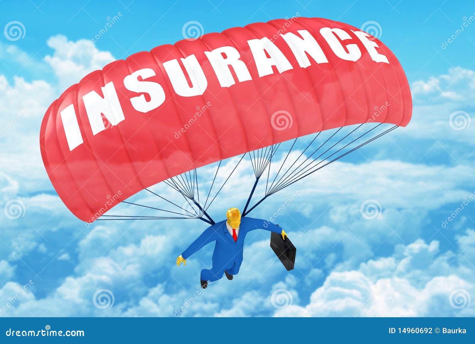 Insurance parachute stock photo. Image of person, life 14960692