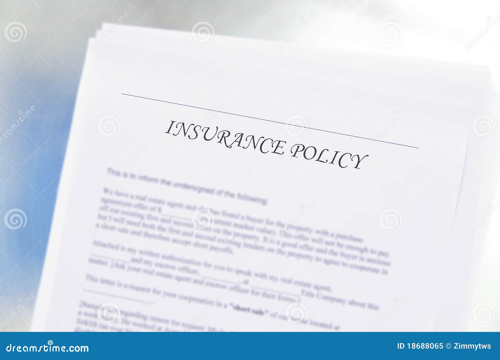 Insurance policy stock image. Image of medical, health - 18688065