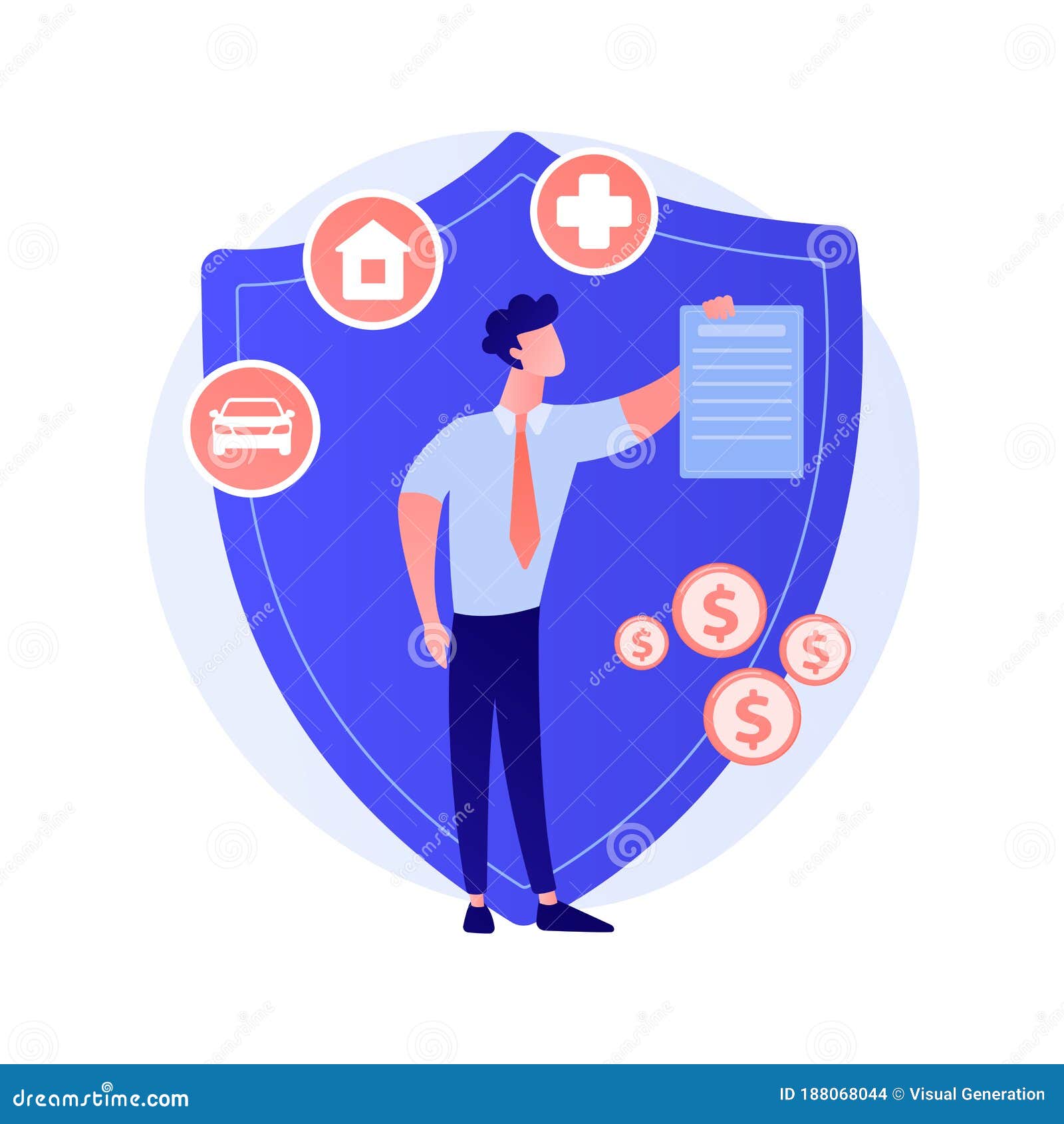 Insurance Risk Vector Concept Metaphor Stock Vector - Illustration of