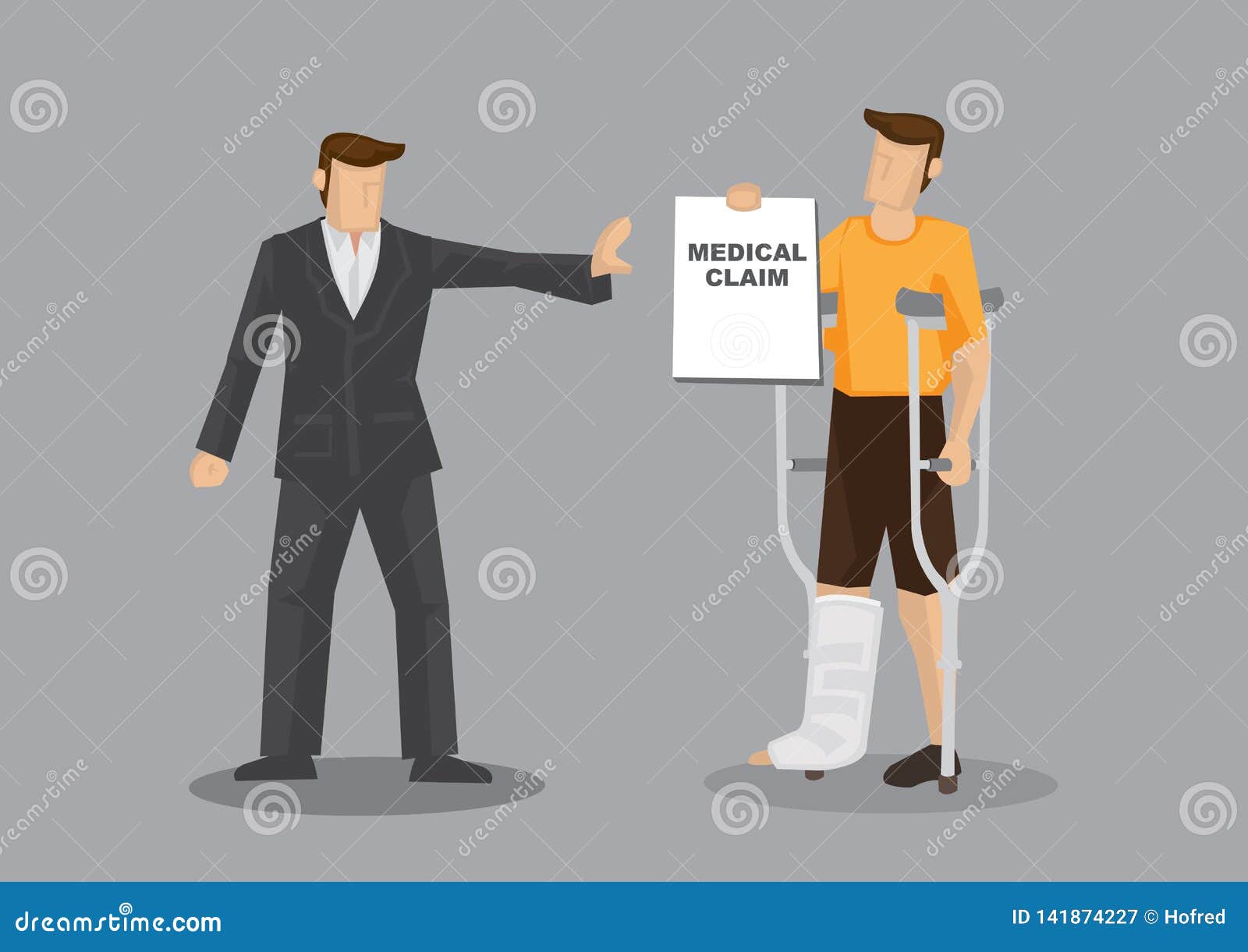 Insurer Denies Medical Claim From Patient With Leg Injury Vector