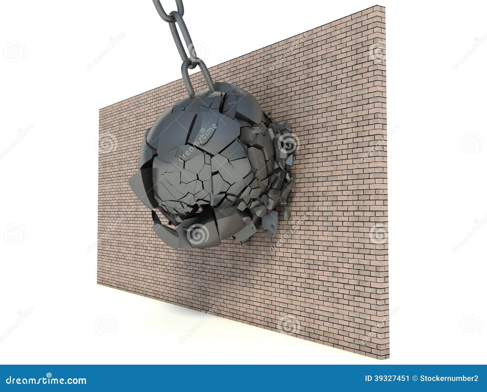 Insurmountable Obstacle. Nondestructive Brick Wall Stock Illustration