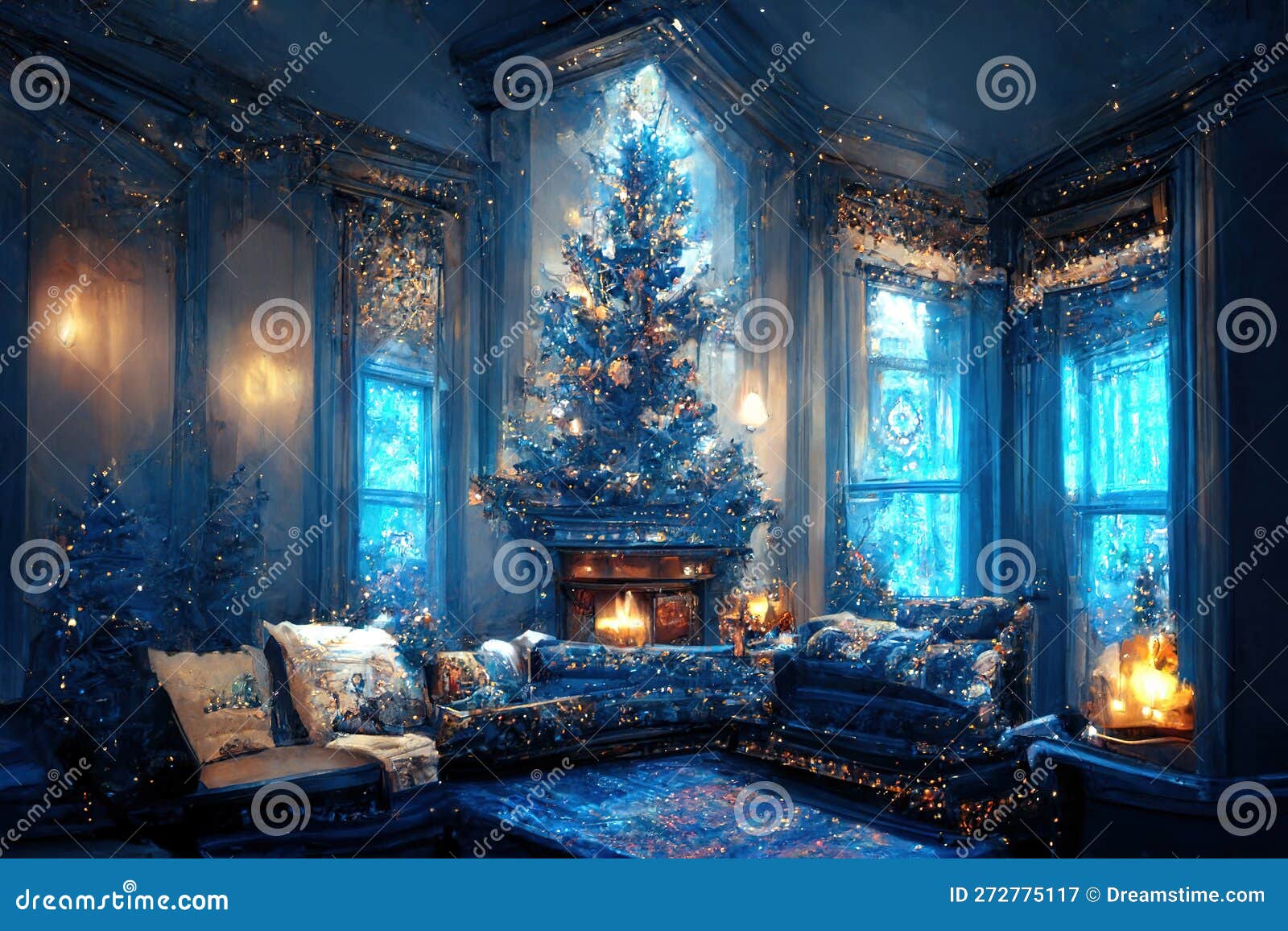 Une décoration de Noël bleu et classique chez une architecte d'intérieur
