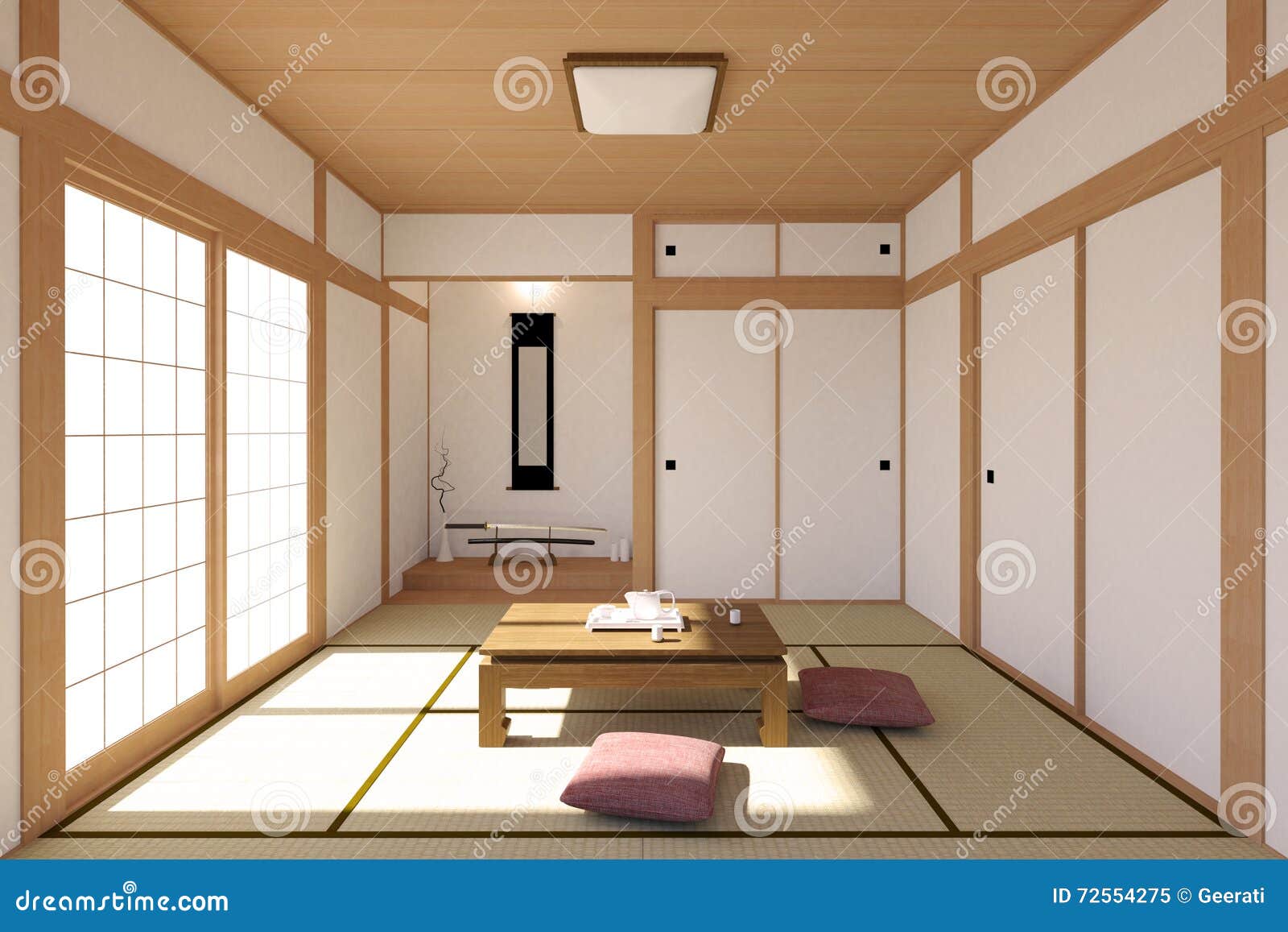 Intérieur Japonais De Salon Dans La Conception Intérieur Japonais De Salon Dans La Conception