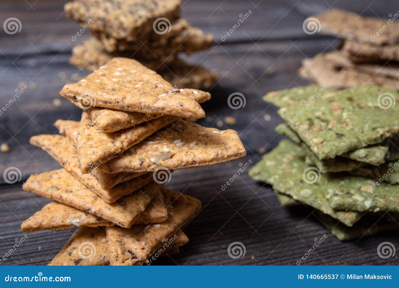 Integral Crackers with Healthy Seeds Stock Image Image of flax