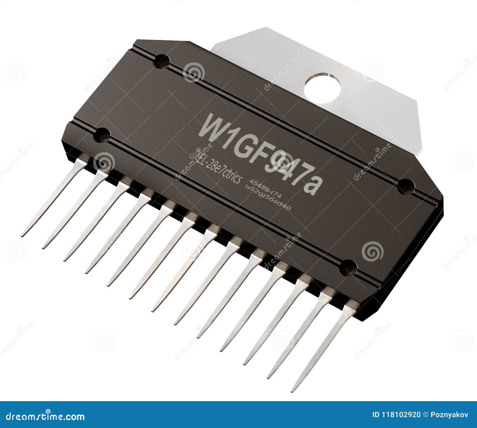 Integrated Circuit or Micro Chip on Isolated. Computer Parts . Stock