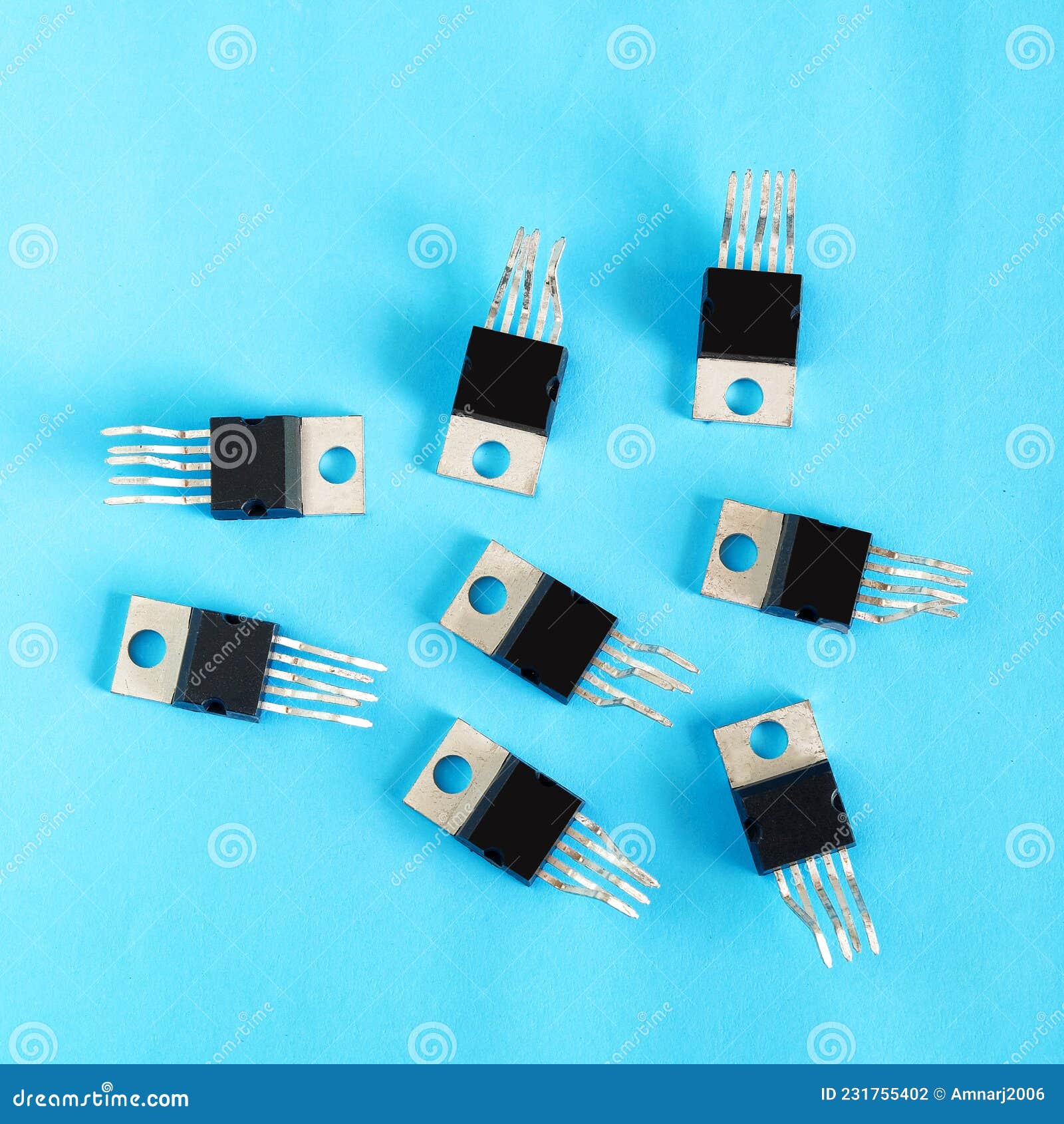Integrated Circuit or 5 Pin Micro Chip. Stock Photo Image of isolated
