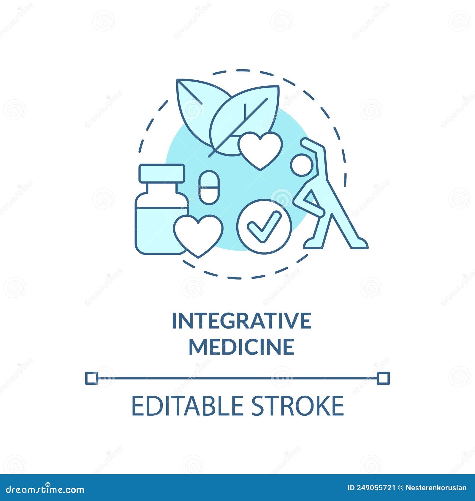 integrative medicine turquoise concept icon