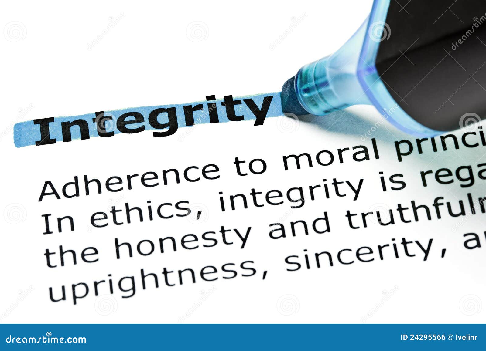 integrity highlighted in blue