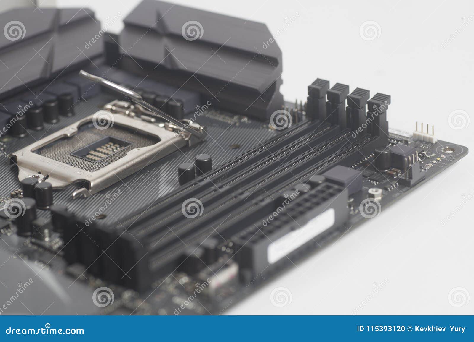 Intel Lga 1151 Cpu Socket On Motherboard Computer Pc Stock Photo