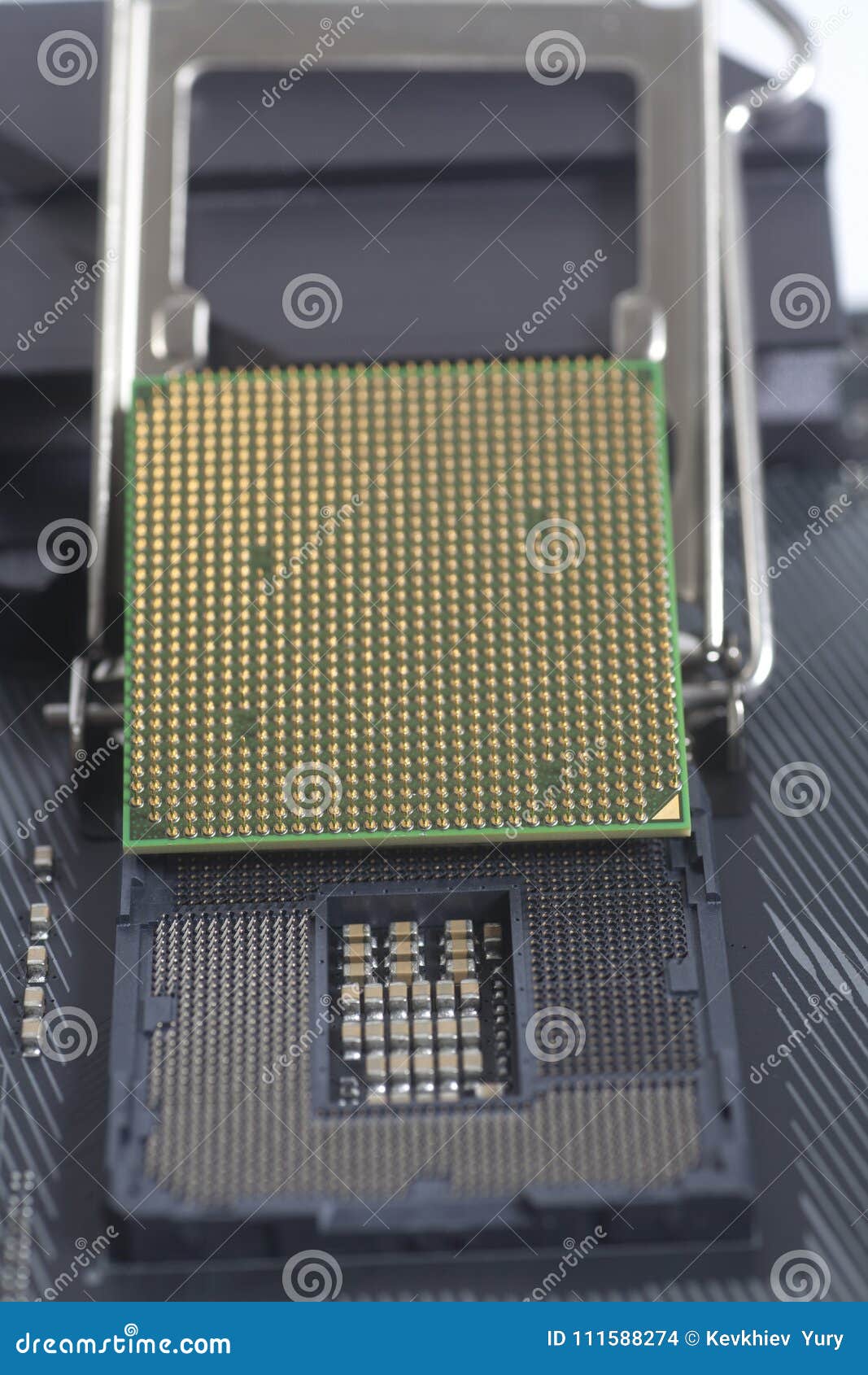 Intel Lga 1151 Cpu Socket On Motherboard Computer Pc With Cpu Processor