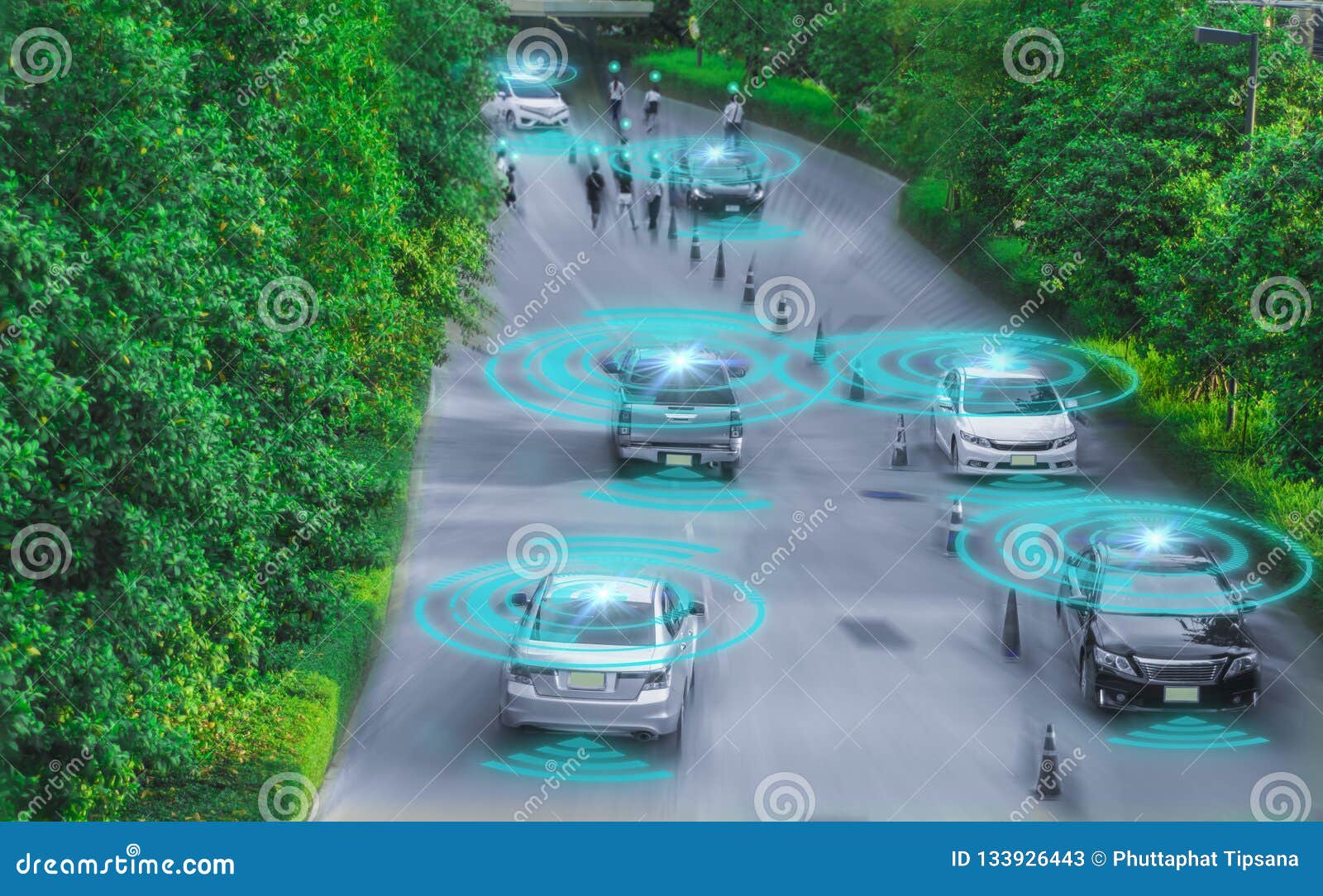 intelligent car, autonomous self driving vehicle with artificial