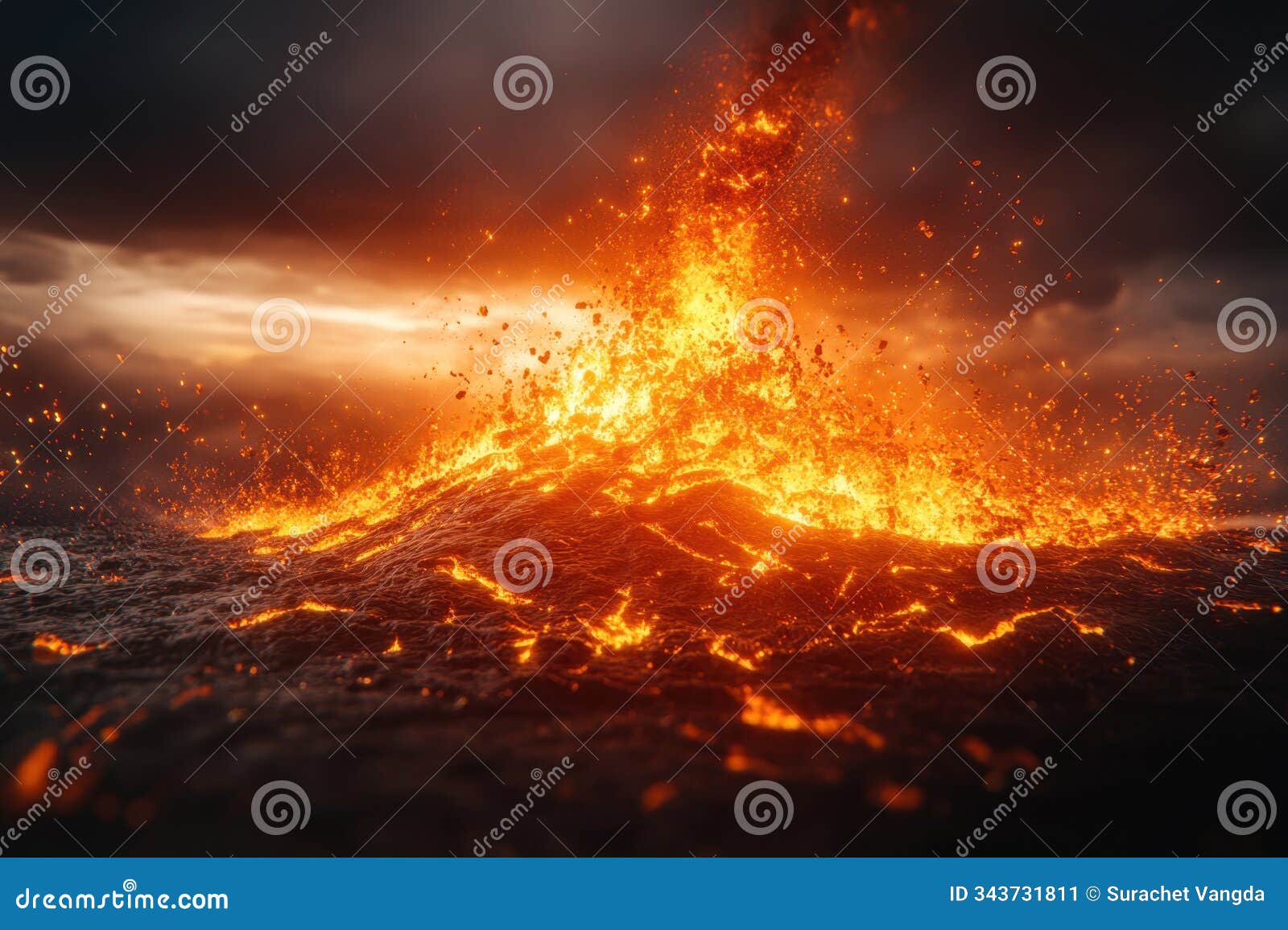 intense cgi depiction of earths volcanic formation