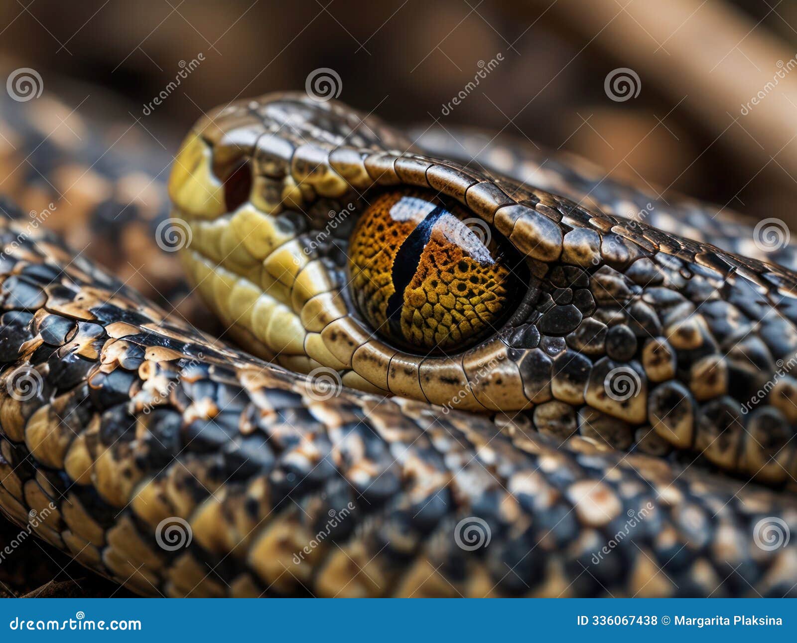 intense close-up of a snakeÃ¢â¬â¢s piercing eye showcasing intricate reptile details