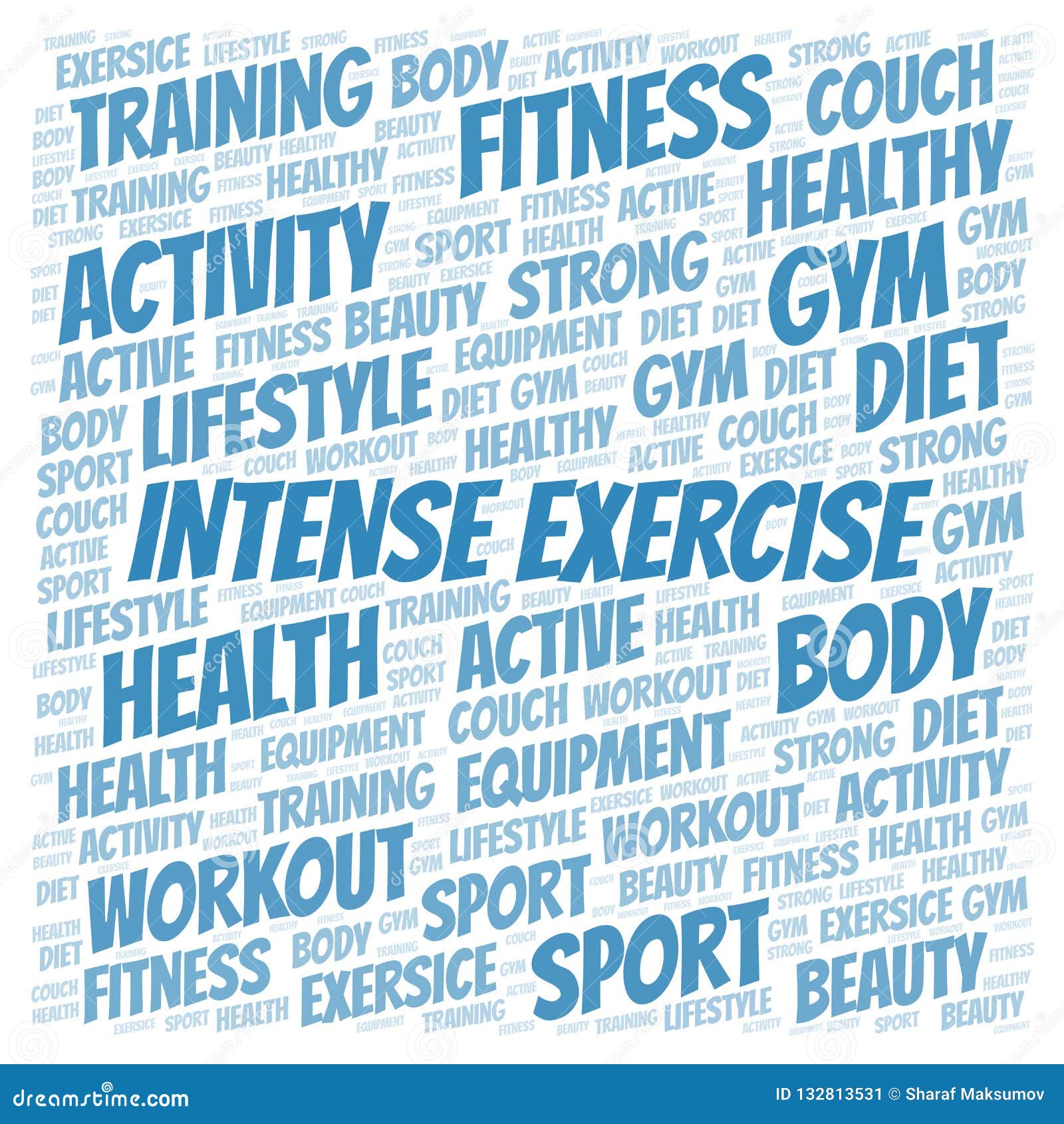 Intense Exercise Word Cloud Stock Illustration - Illustration of poster ...