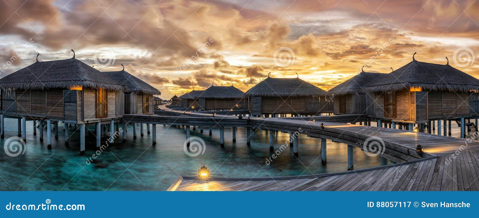 intense sunset over the maldives