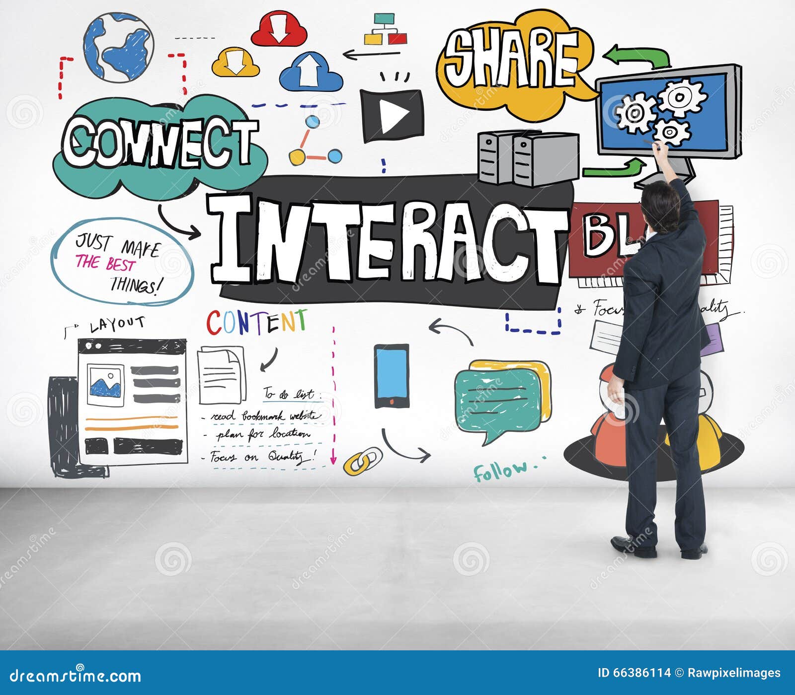 interact interactive connection interface multimedia concept