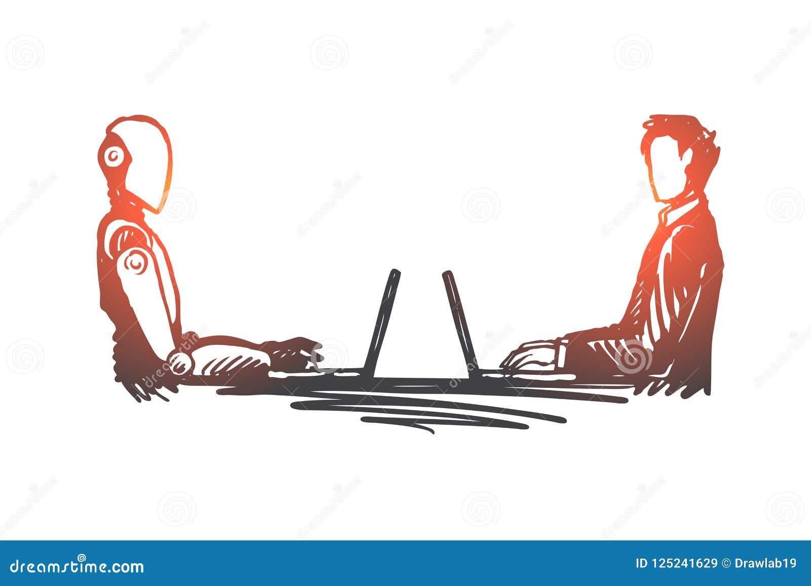 Interaction, HCL, Automation, Communication, Partnership Concept. Hand