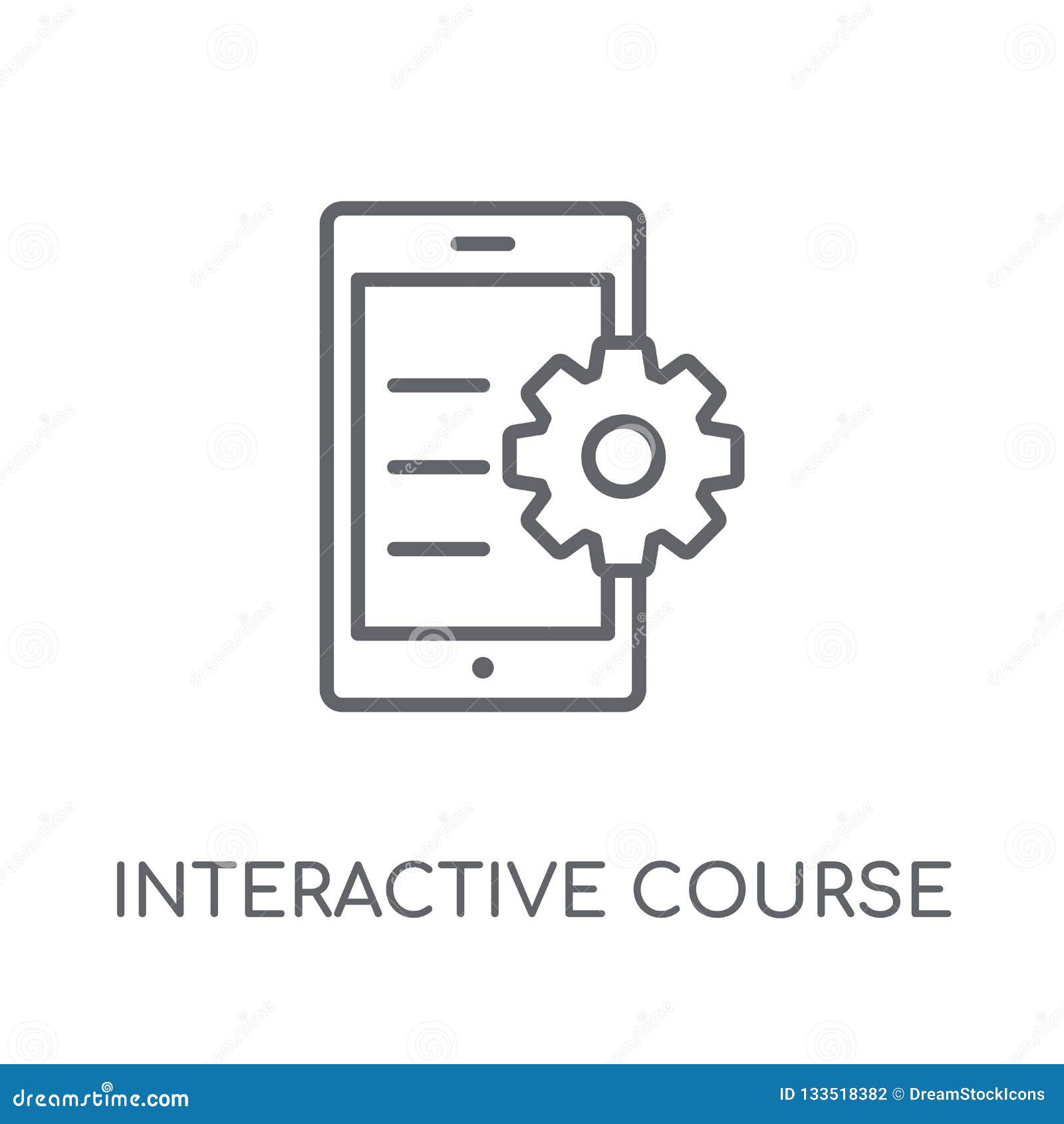 interactive course linear icon. modern outline interactive cours