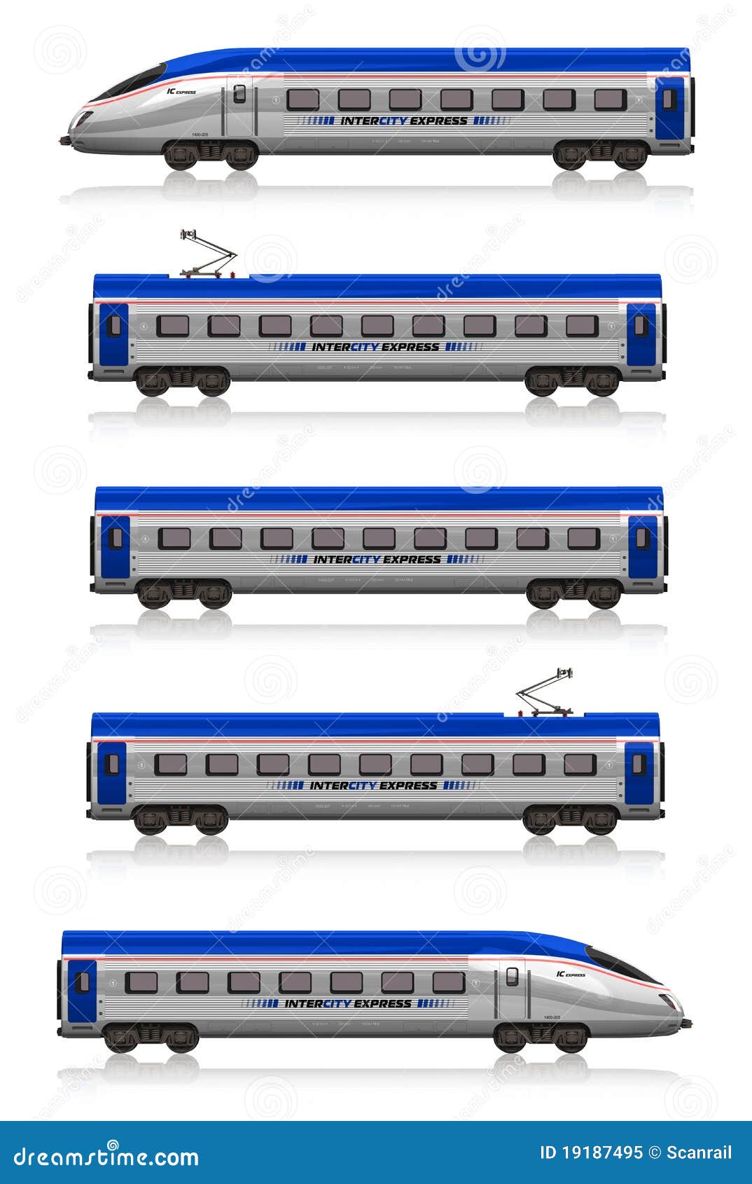 InterCity Express Train Set Stock Illustration - Illustration of ...