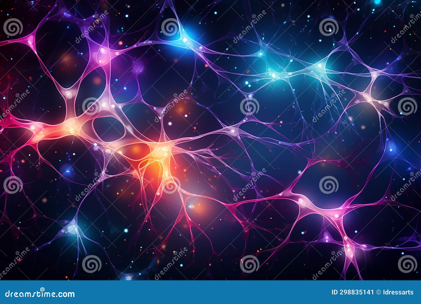 Interconnected Neurons Forming Abstract Patterns, Neural Networks Stock