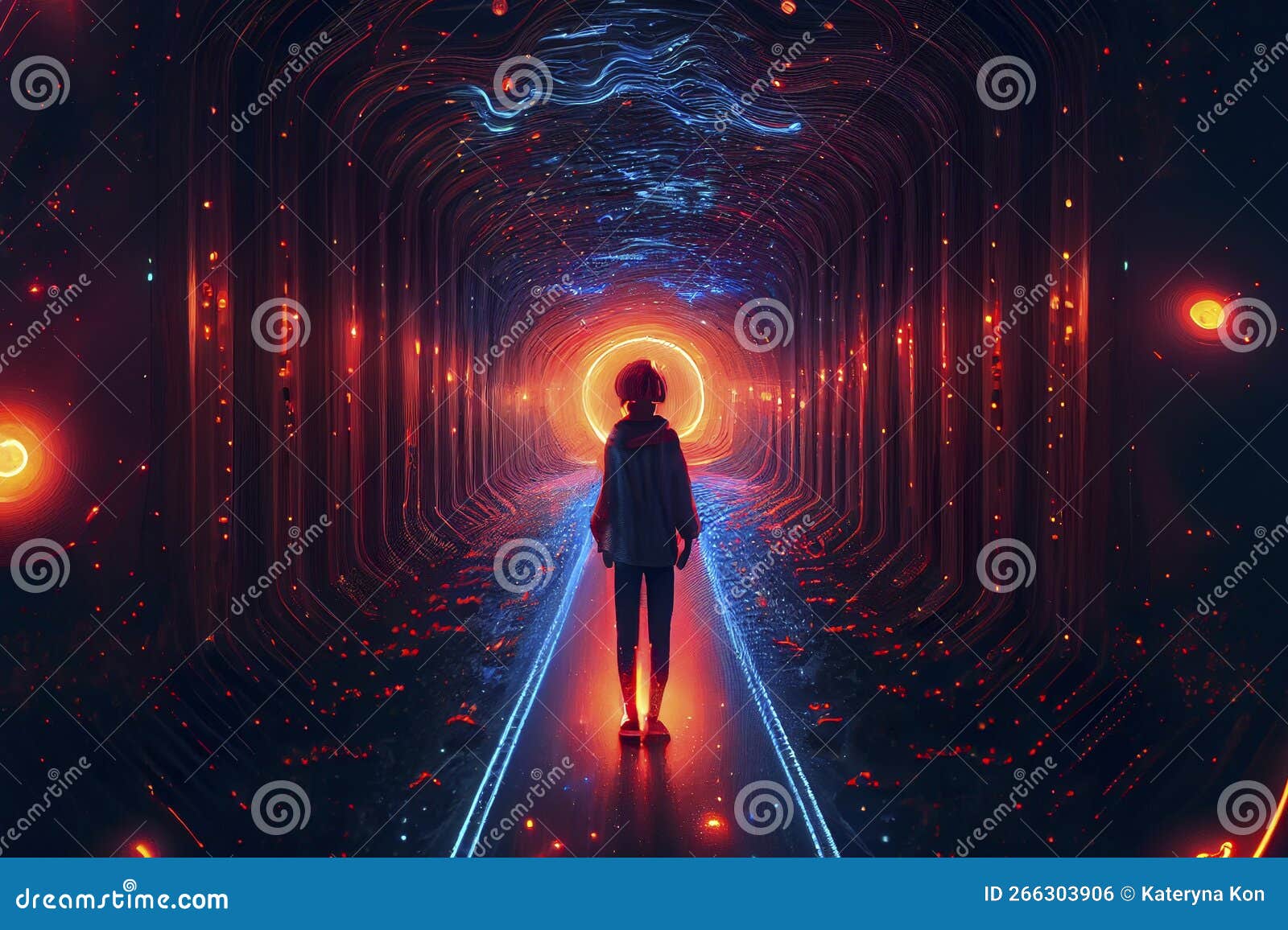 Interdimensional Travel and Parallel Universes, Ai Illustration Stock Illustration