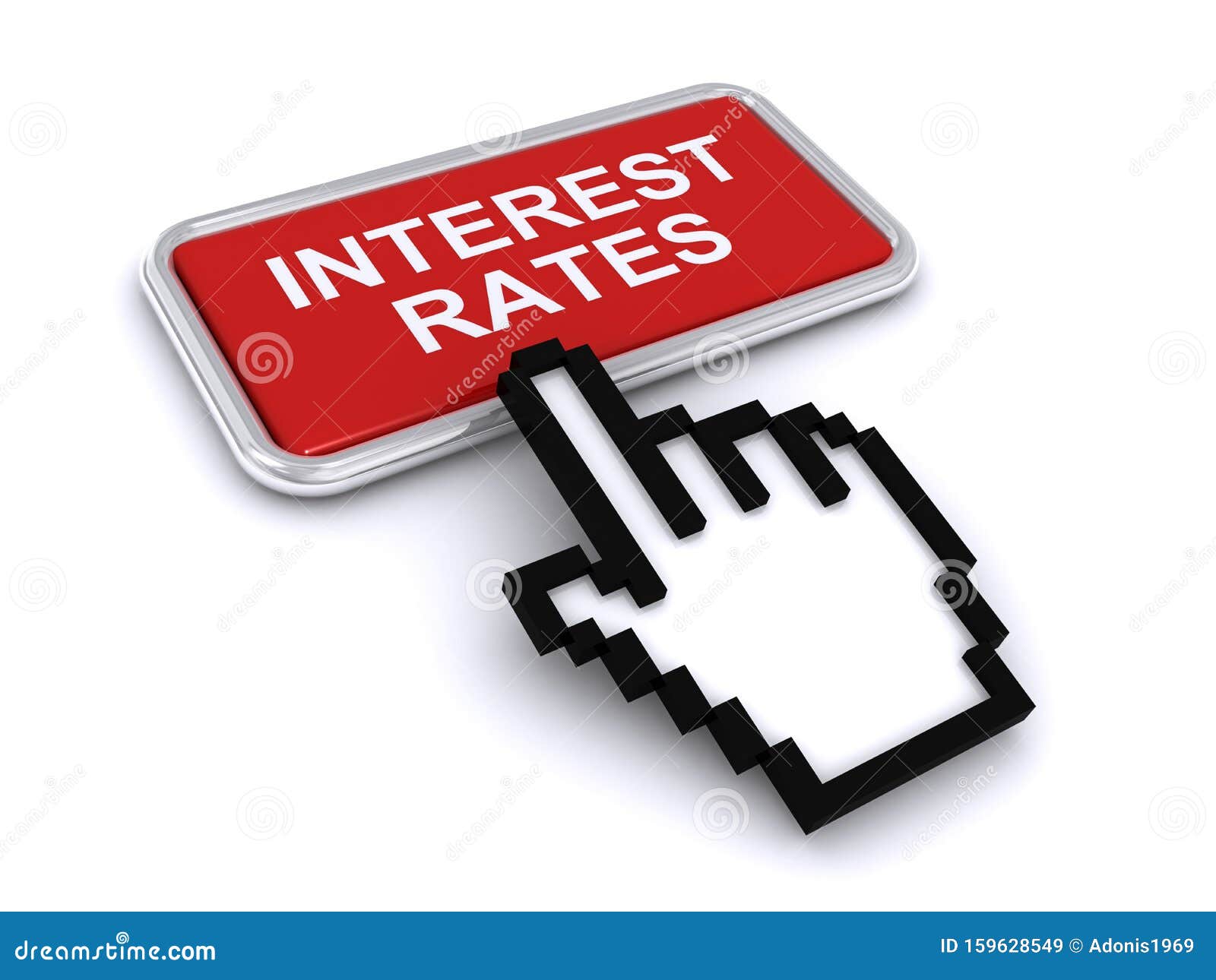 Interest rates button stock illustration. Illustration of loan - 159628549
