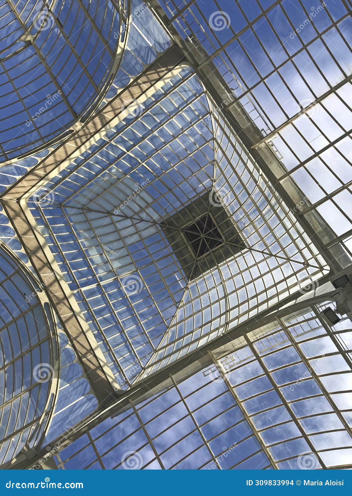 palacio de cristal, originally a greenhouse, located in the de el retiro park in madrid, spainp