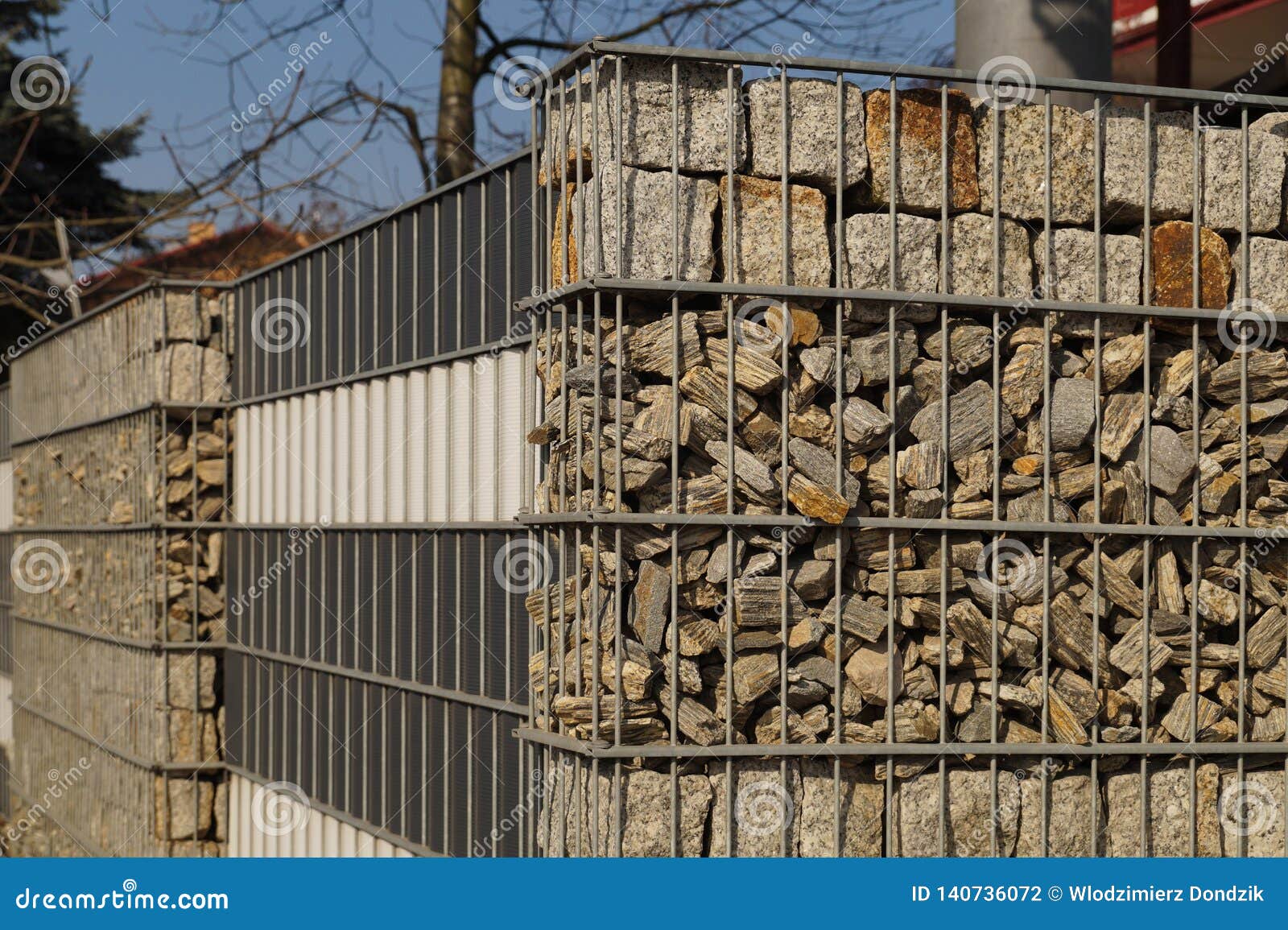 An Interesting Example of Fencing, Metal Baskets Filled with Different