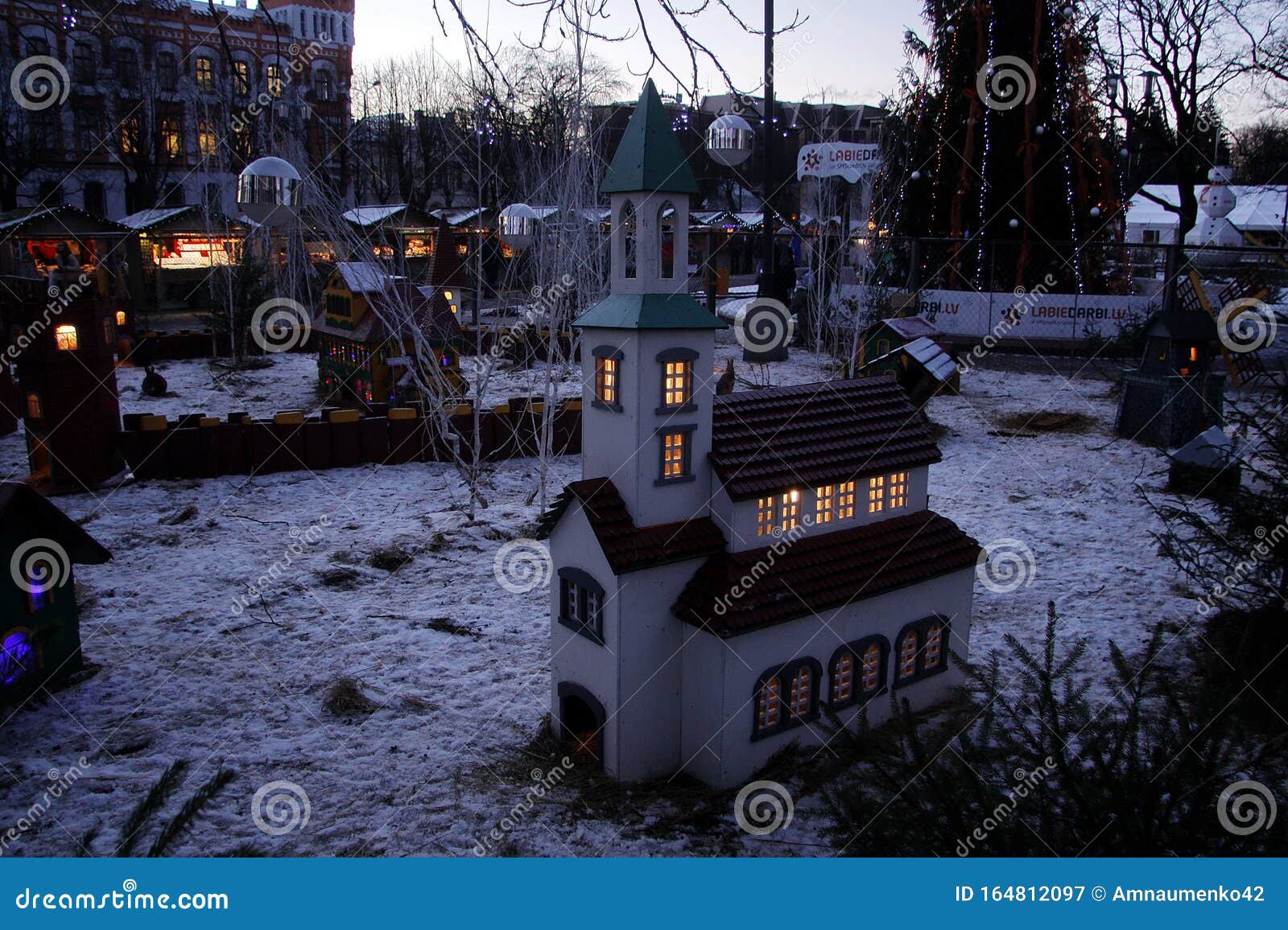 Interesting House for Rabbits in the Winter Editorial Photography