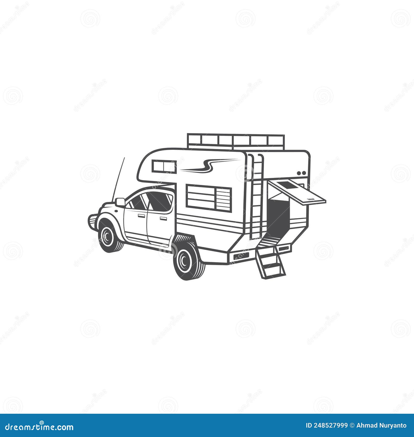 Interesting Illustration of Camper Truck Stock Illustration ...