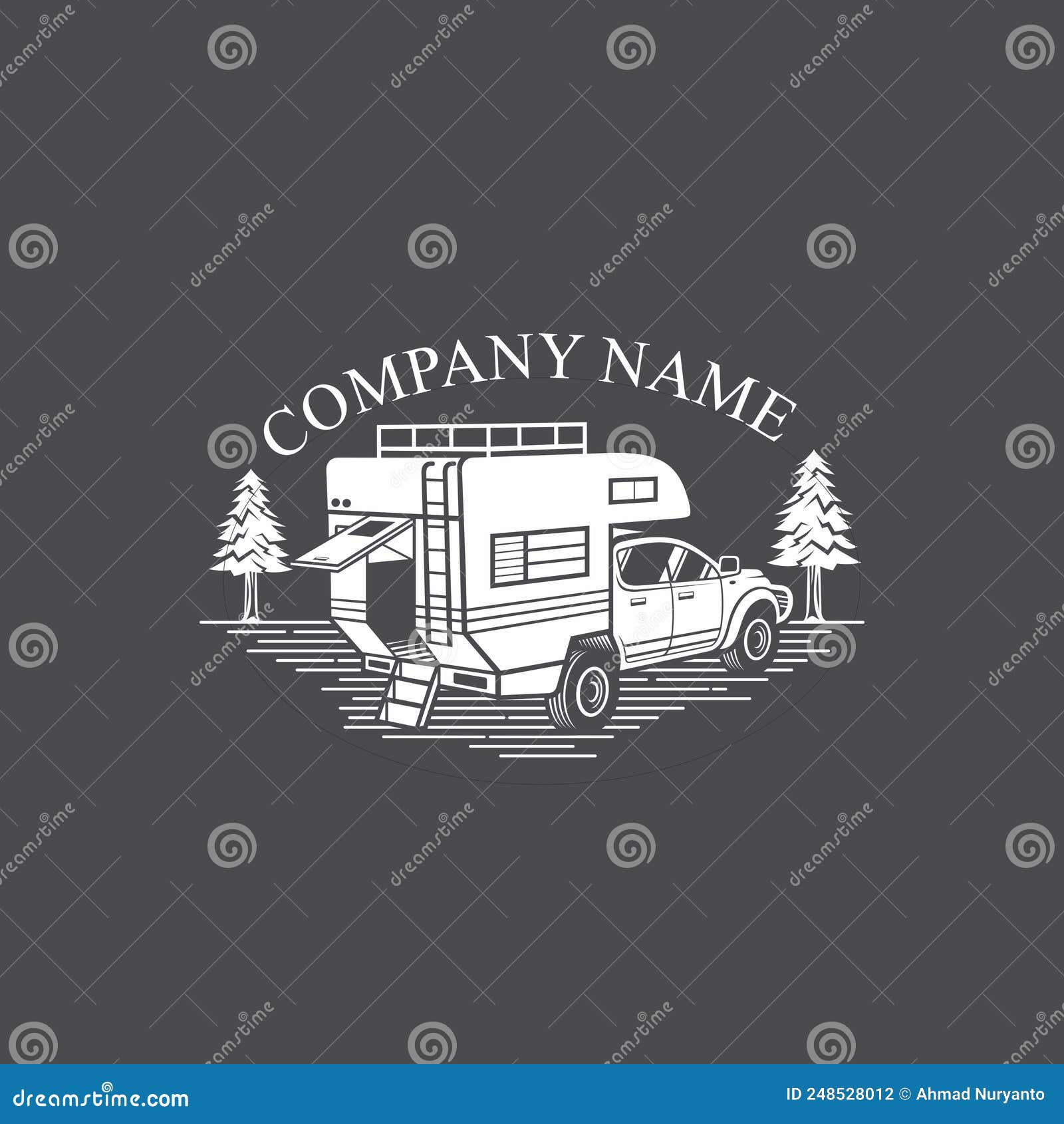 Interesting Illustration of Camper Truck Logo Template Stock ...