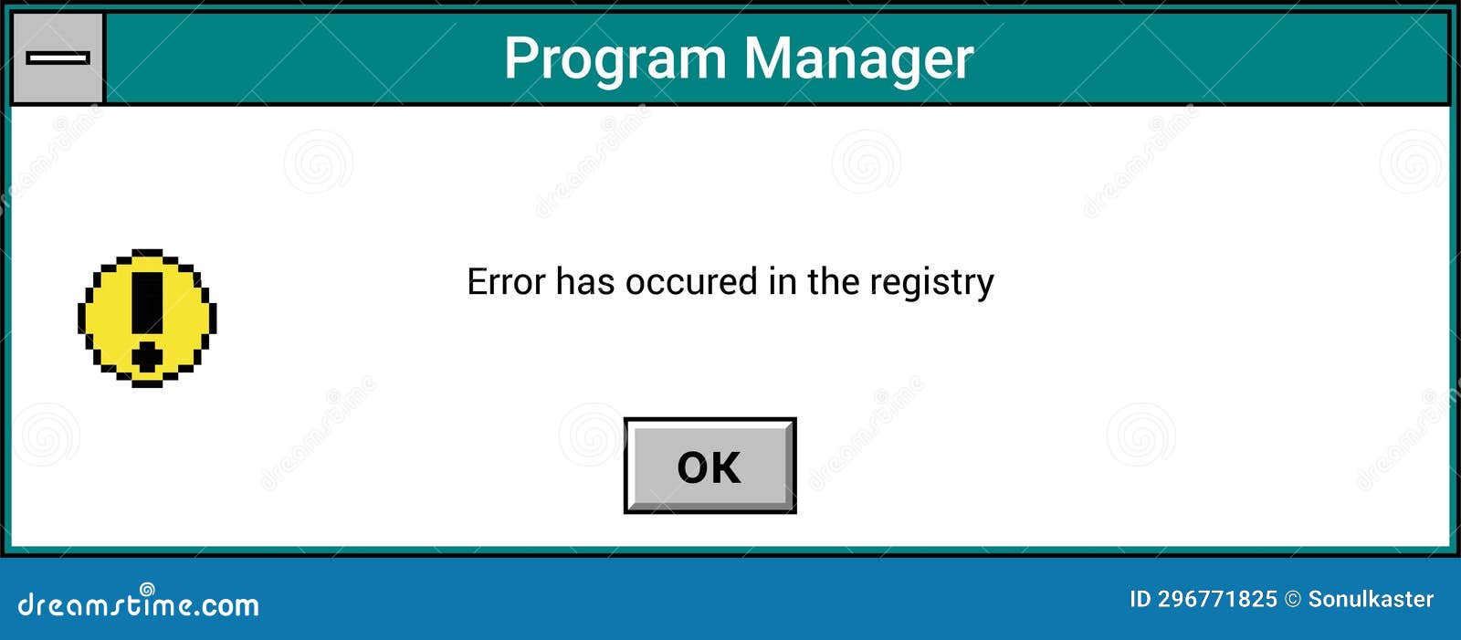 interface of application showing error message