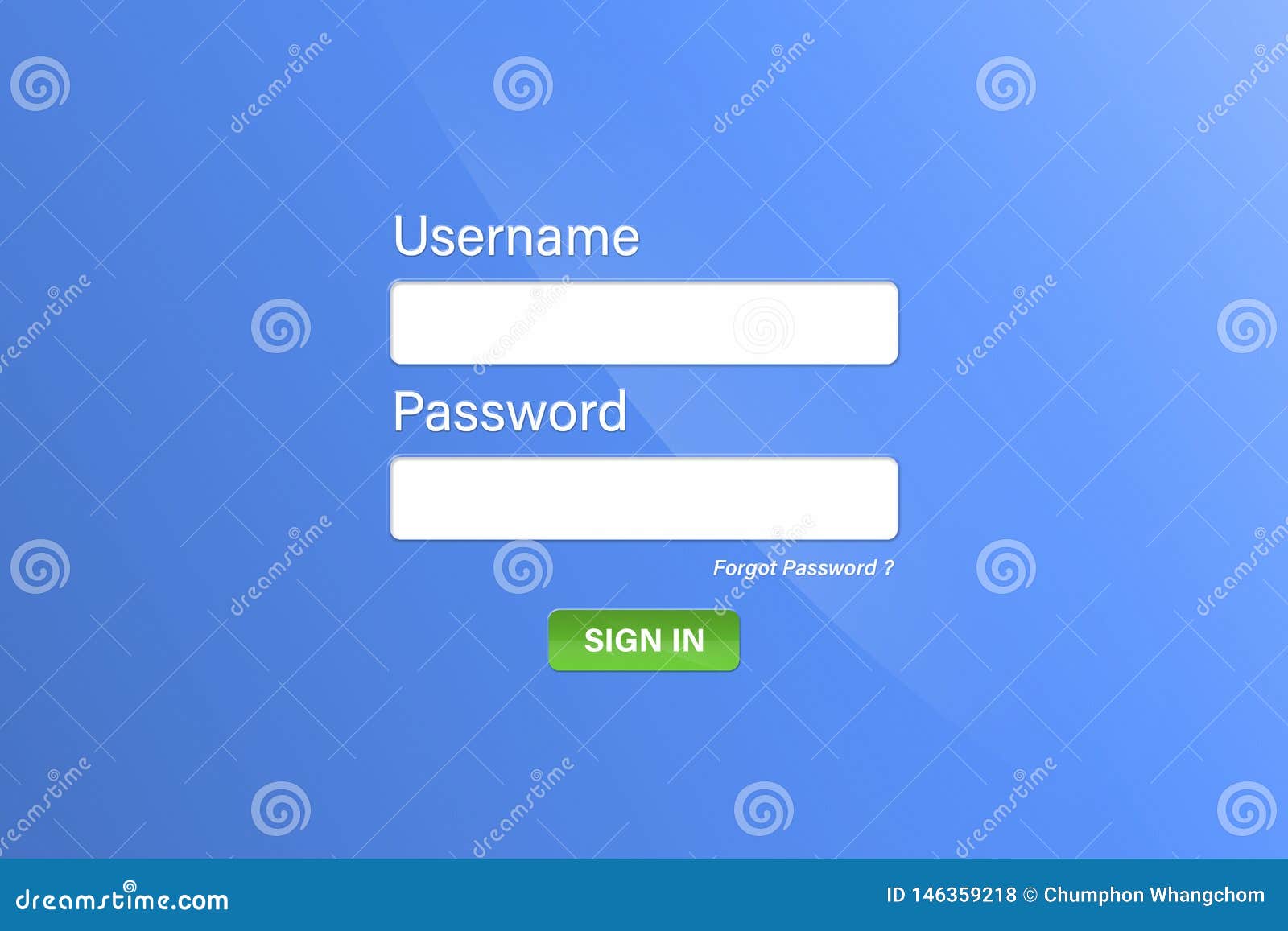 Interface Of Password Box On Login Background. Online Username And ...