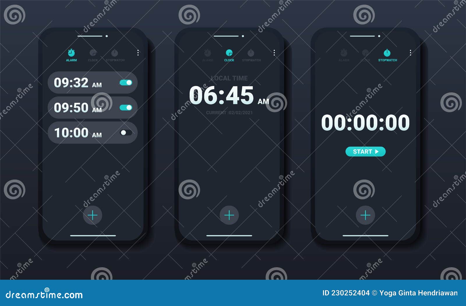 Interface Do Usuário Do Relógio Telefone Celular Ui Do