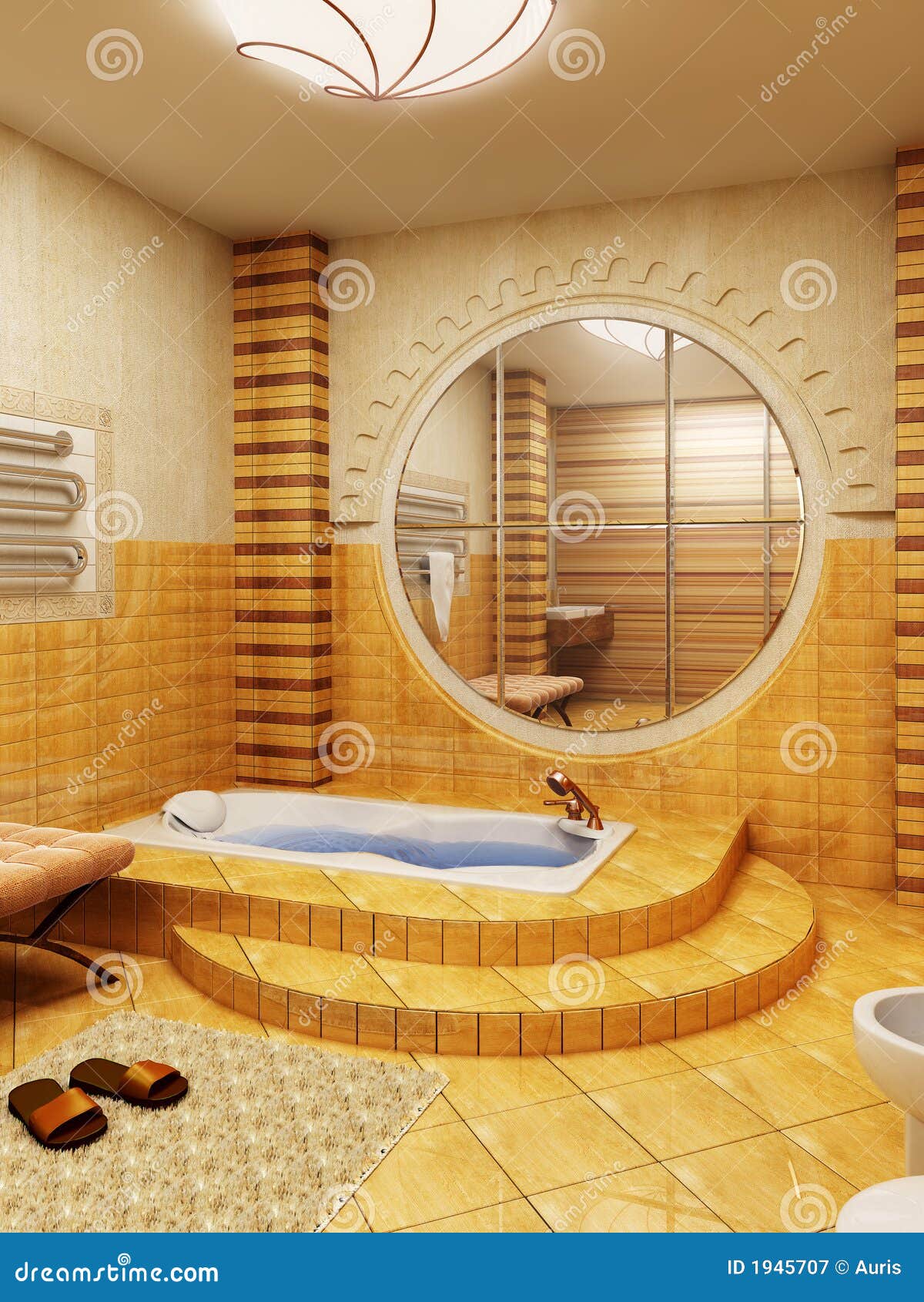 Interioor De Salle De Bains Du Type Du Maroc Illustration Stock