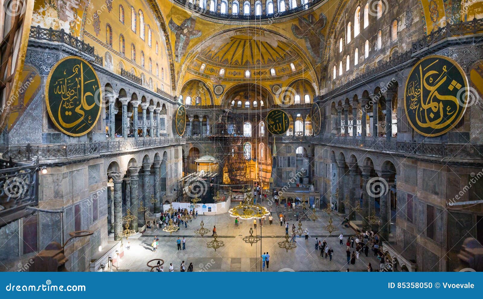 Interior Of Ancient Basilica Hagia Sophia Editorial Image