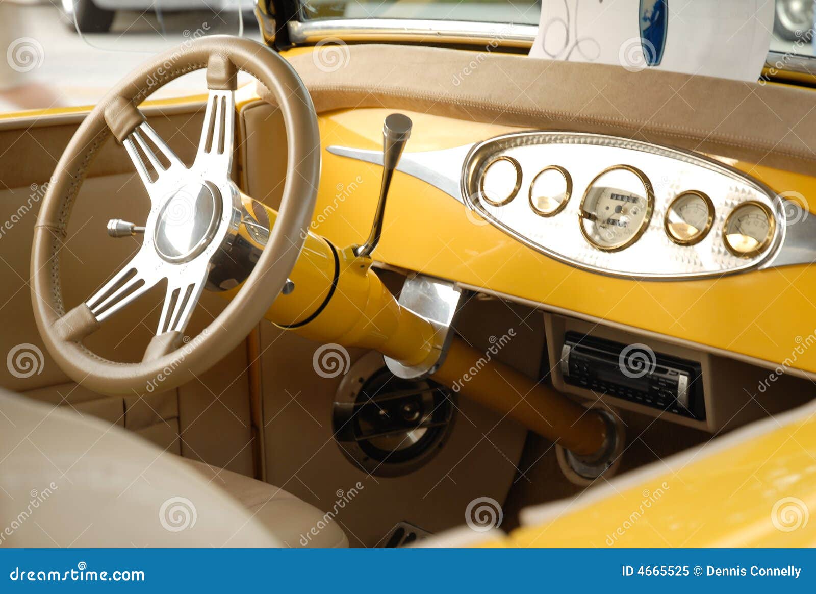 Interior of antique car stock image. Image of motor, muscle - 4665525