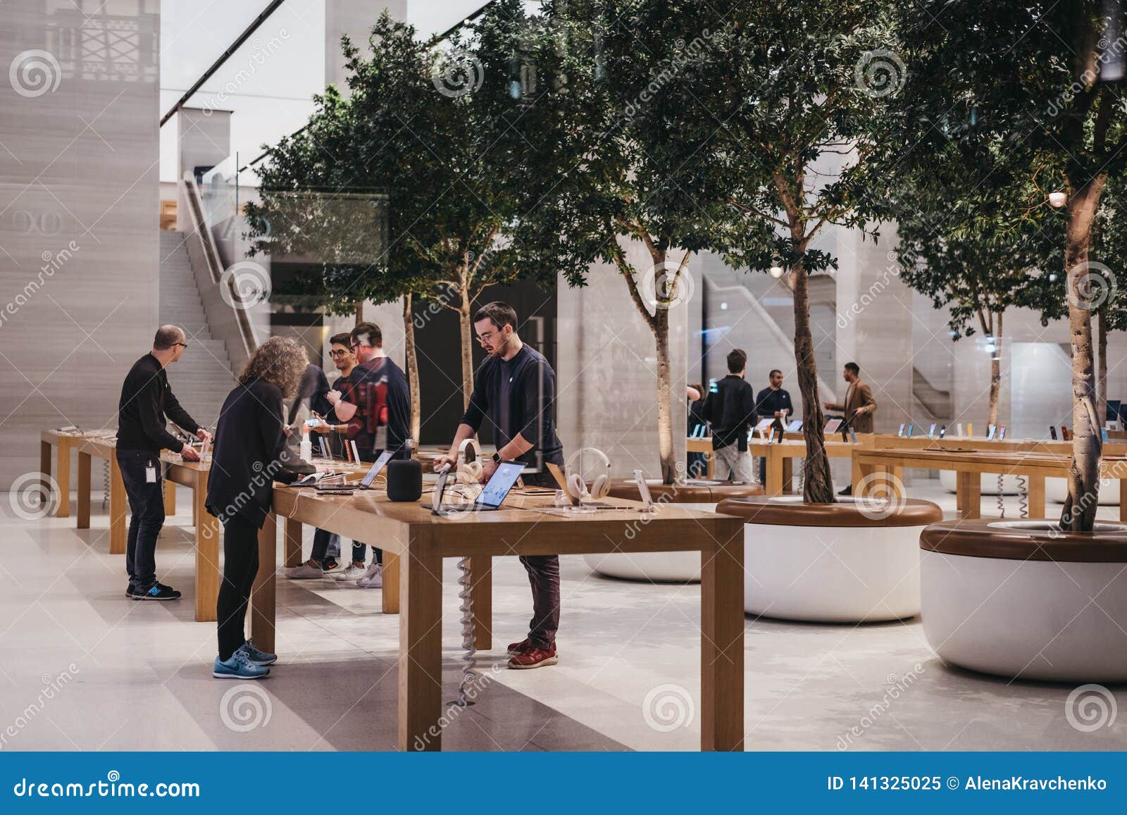 Interior Of Apple Store On Regent Street London Uk