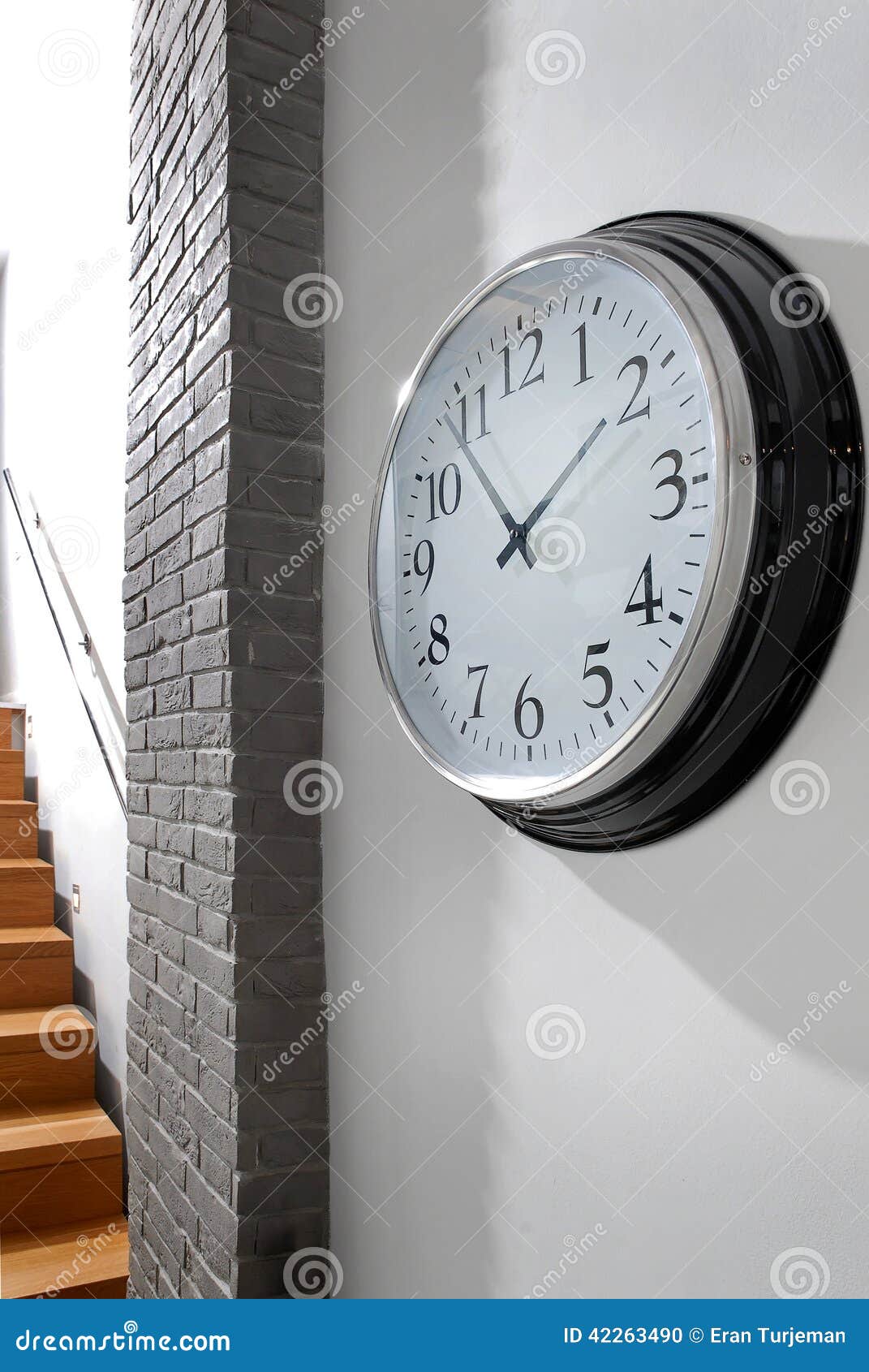 Interior Architecture with Wall Clock Stock Photo Image of design