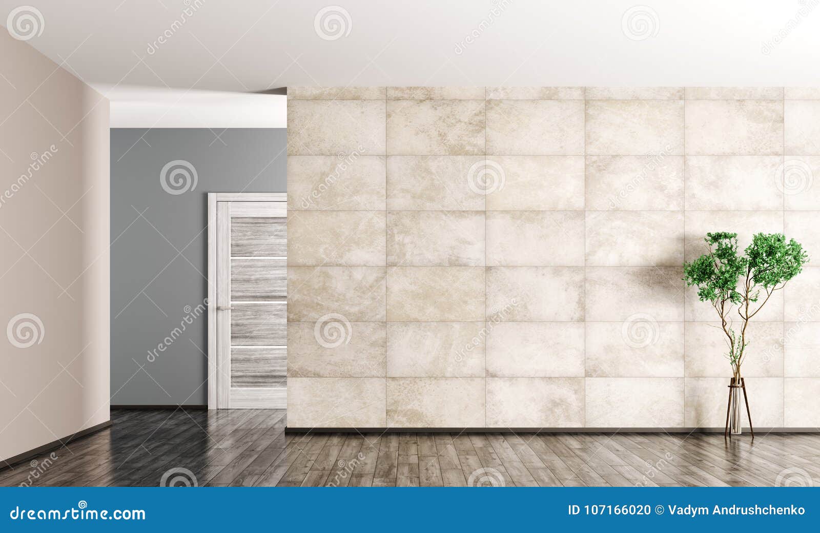 Interior Background Of Empty Room 3d Rendering Stock