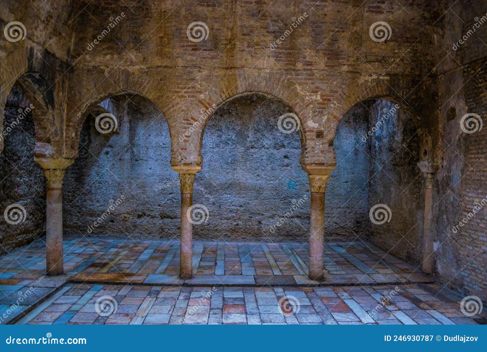 interior of banos arabes in spanish city granada....image