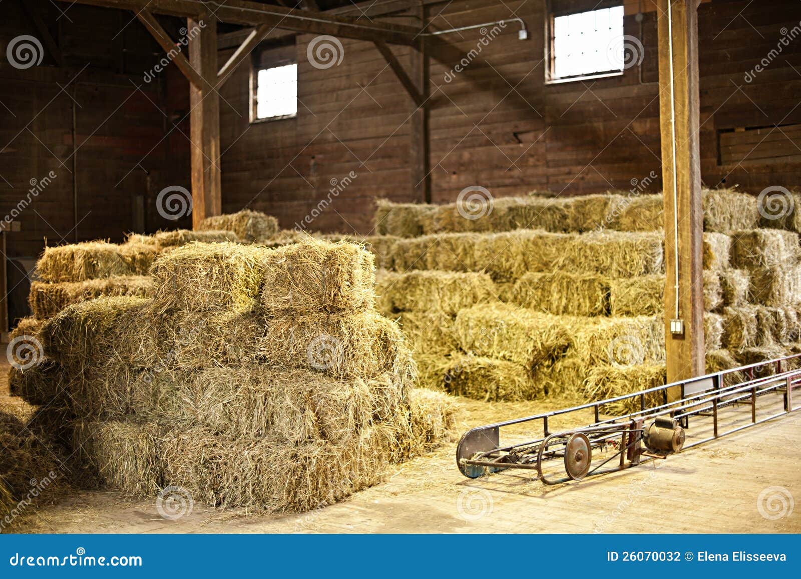 Interior Of Barn With Hay Bales Stock Photo Image Of Food