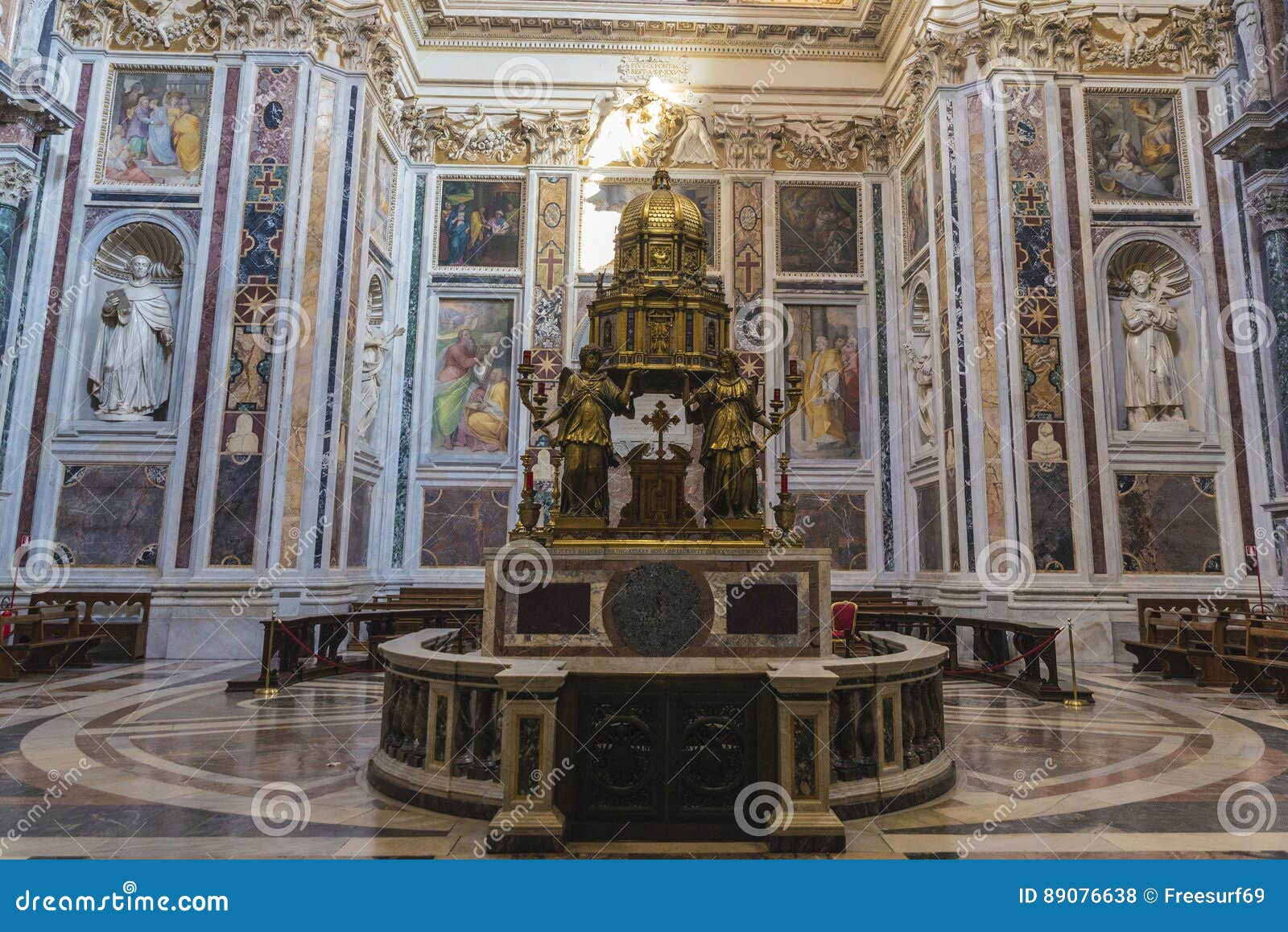 interior of the basilica di santa maria maggiore in rome, italy.