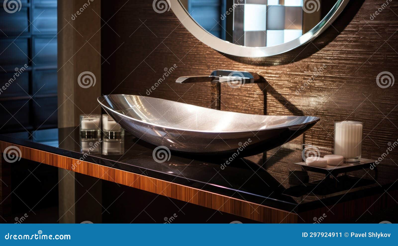 Interior of Bathroom with Modern Luxury Sink Stock Image - Image of