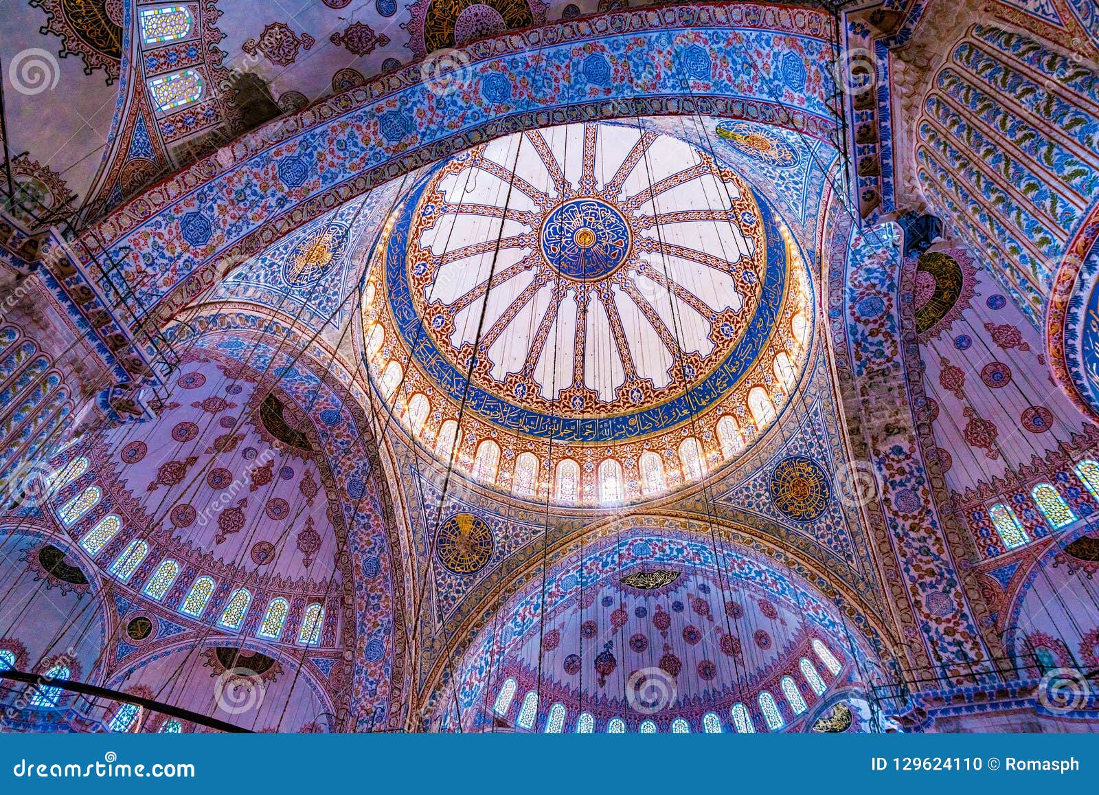Interior Of The Blue Mosque Istanbul Turkey Stock Photo