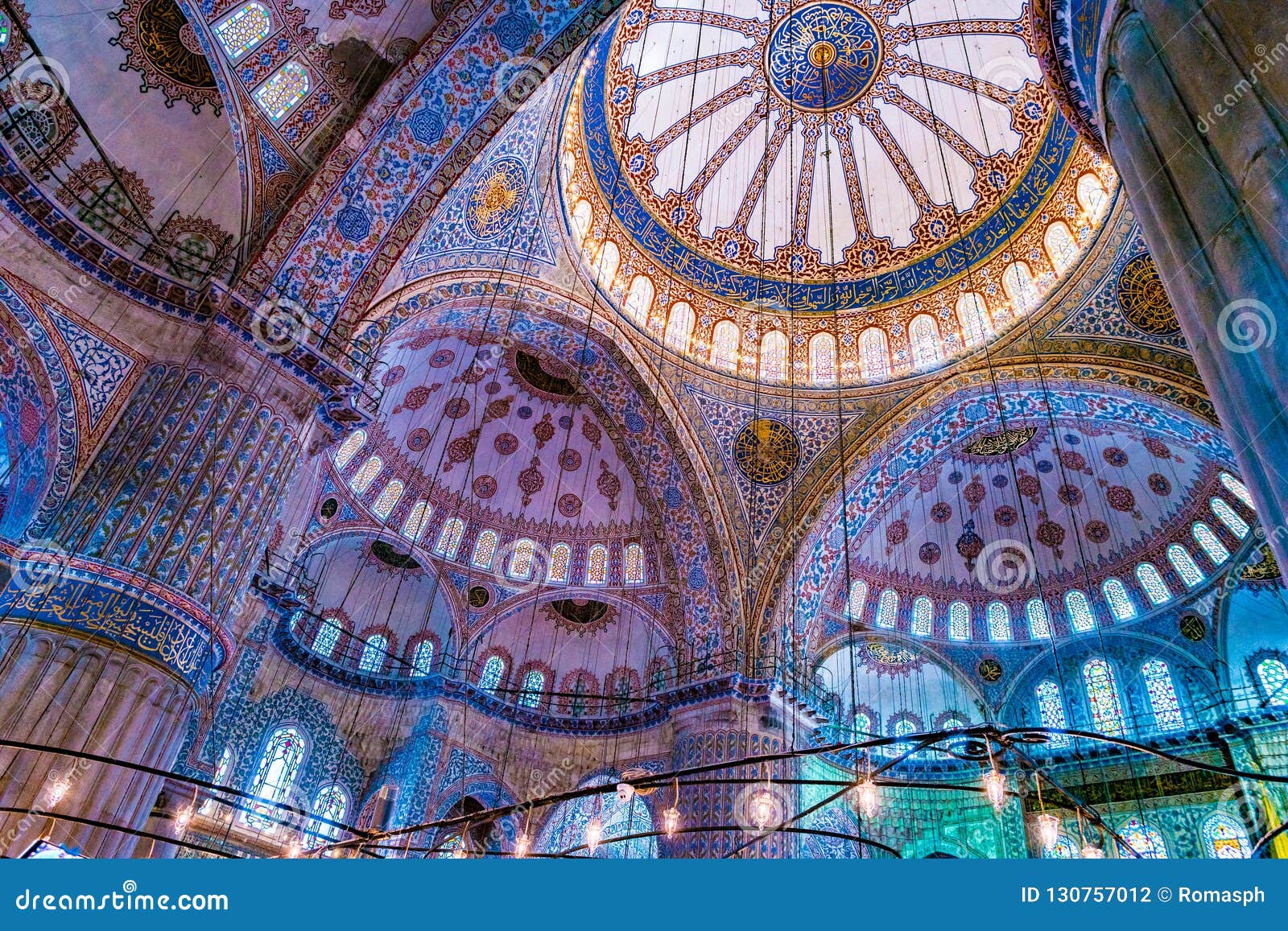 Interior Of The Blue Mosque Istanbul Turkey Stock Photo