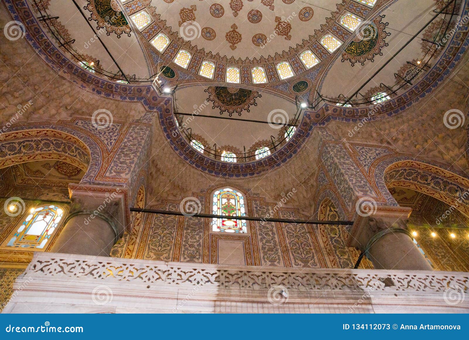 Interior Of The Blue Mosque Sultanahmet Camii Istanbul